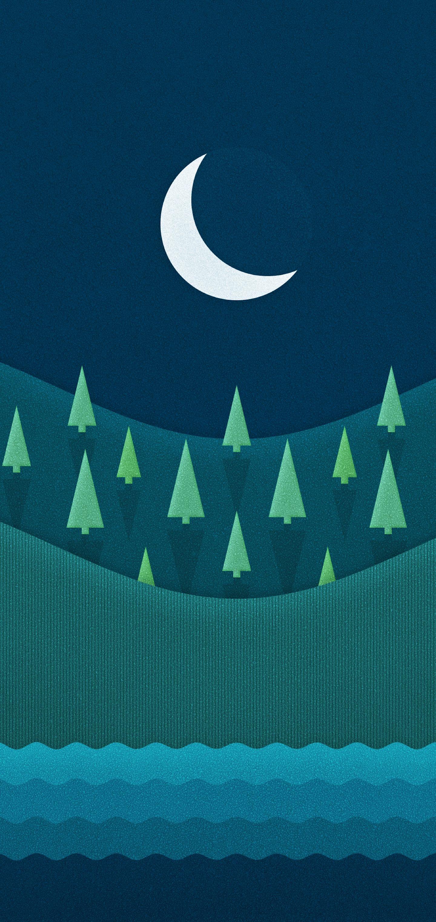 1440x3040 Cartoon landscape iPhone wallpaper