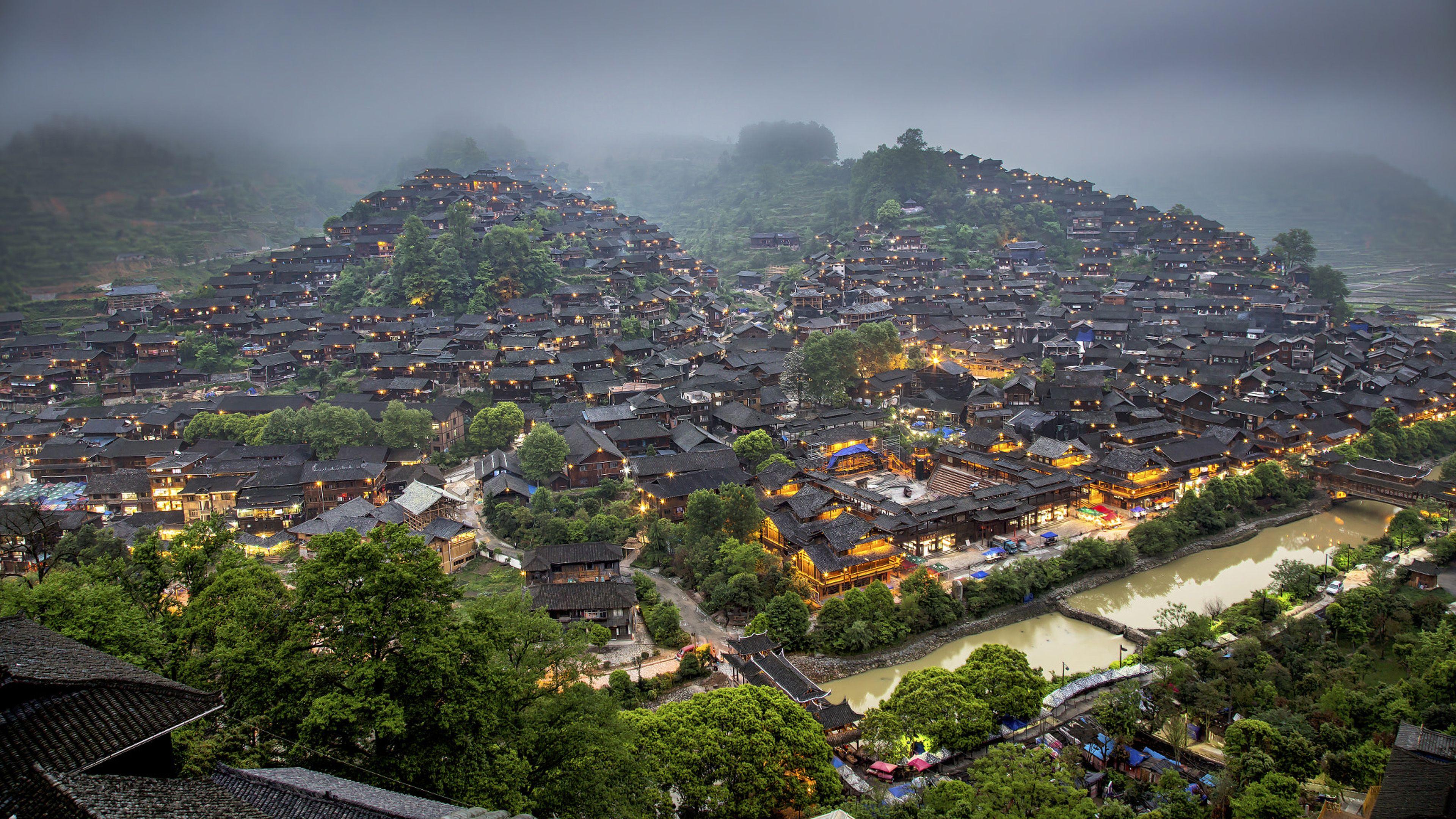 3840x2160 Xijiang Miao Village In Leishan Guizhou Province County China‎ Ultra HD Wallpaper For Desktop Mobile Phones And Lapx2160 :