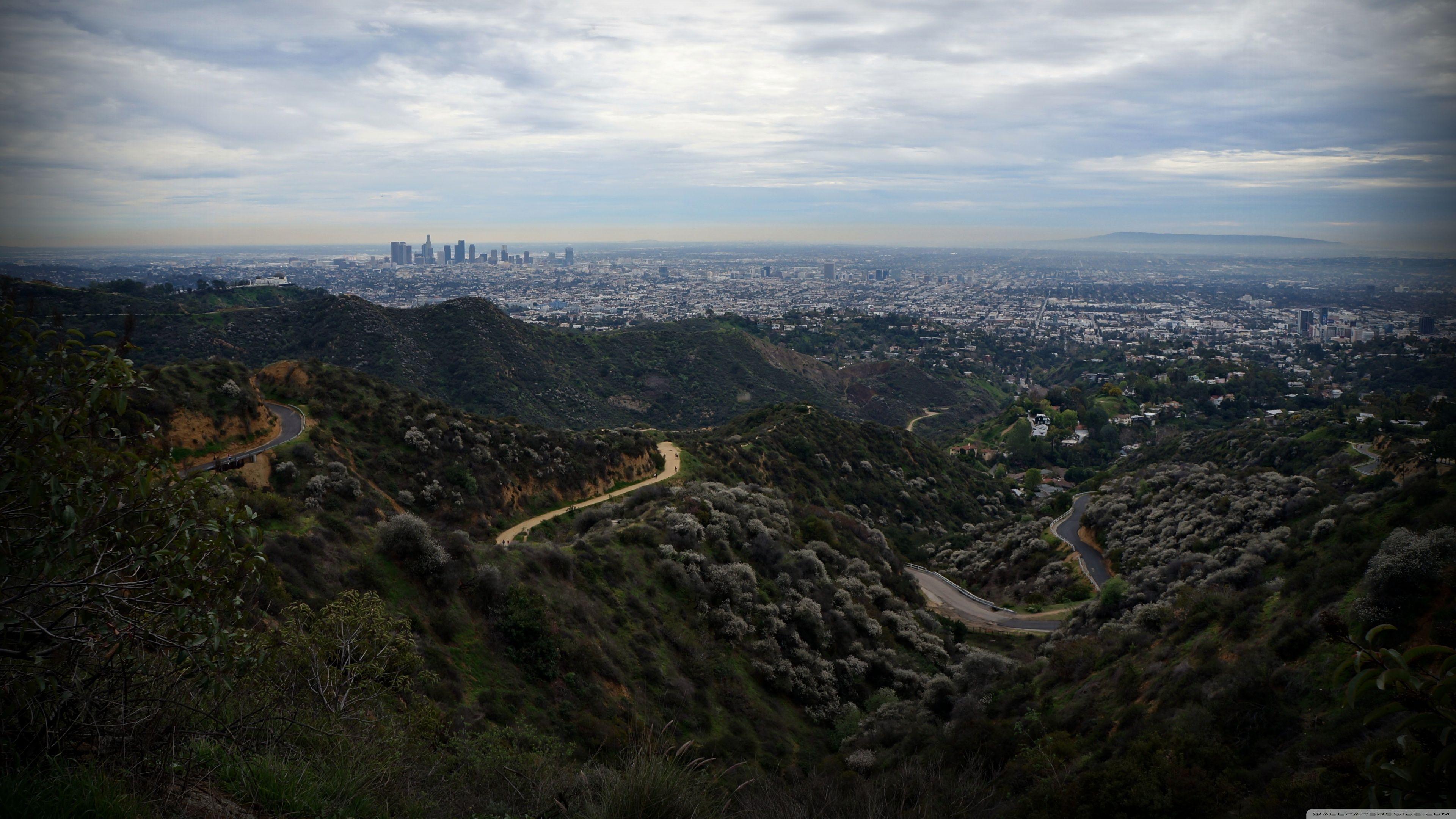 3840x2160 Brush Canyon Trail and Downtown Los Angeles In Griffith Park ❤ 4K