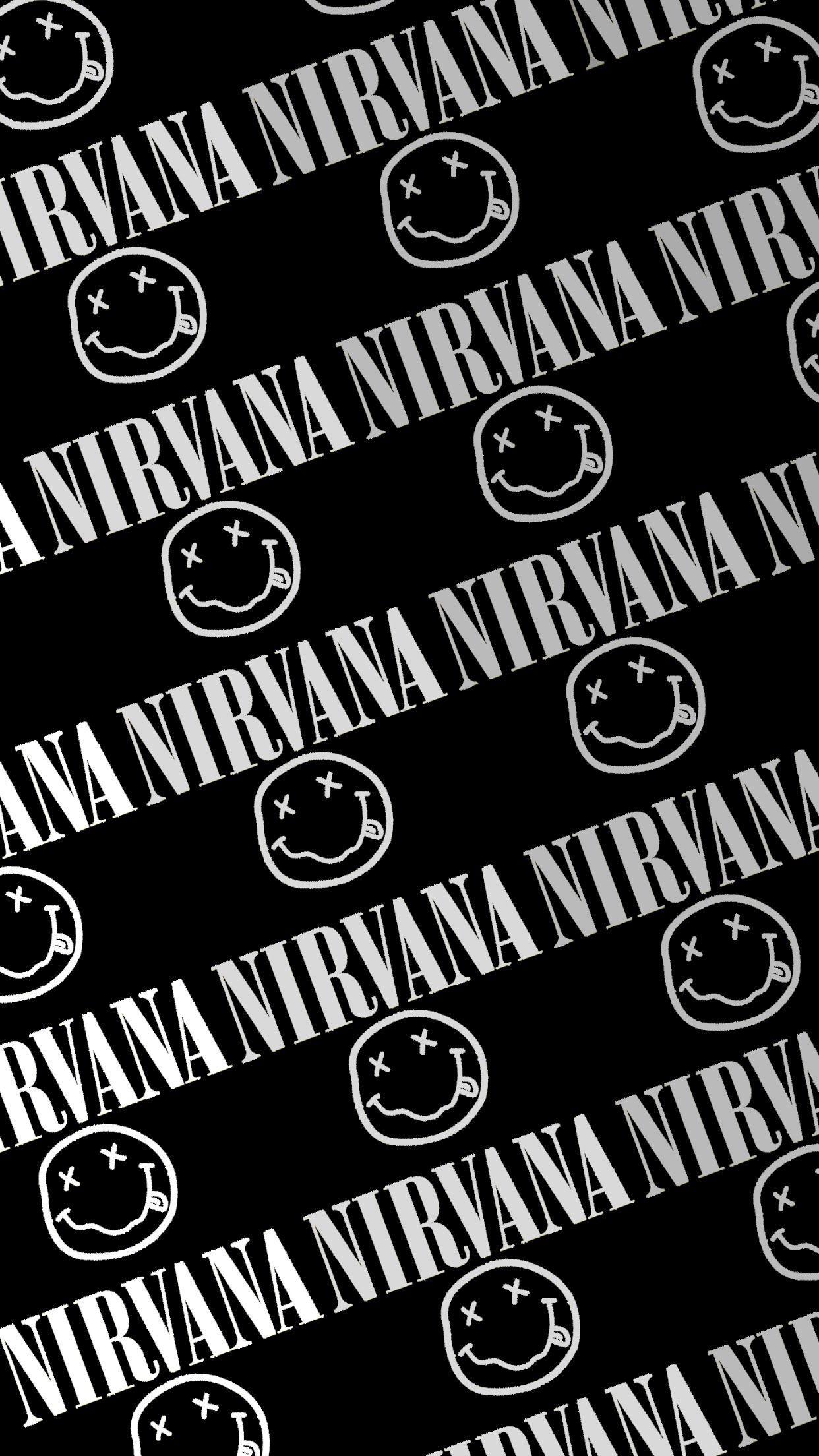 1242x2208 Nirvana Smiley Wallpaper HD For Mobile. Version 2. Nirvana wallpaper, Nirvana, Rock band posters