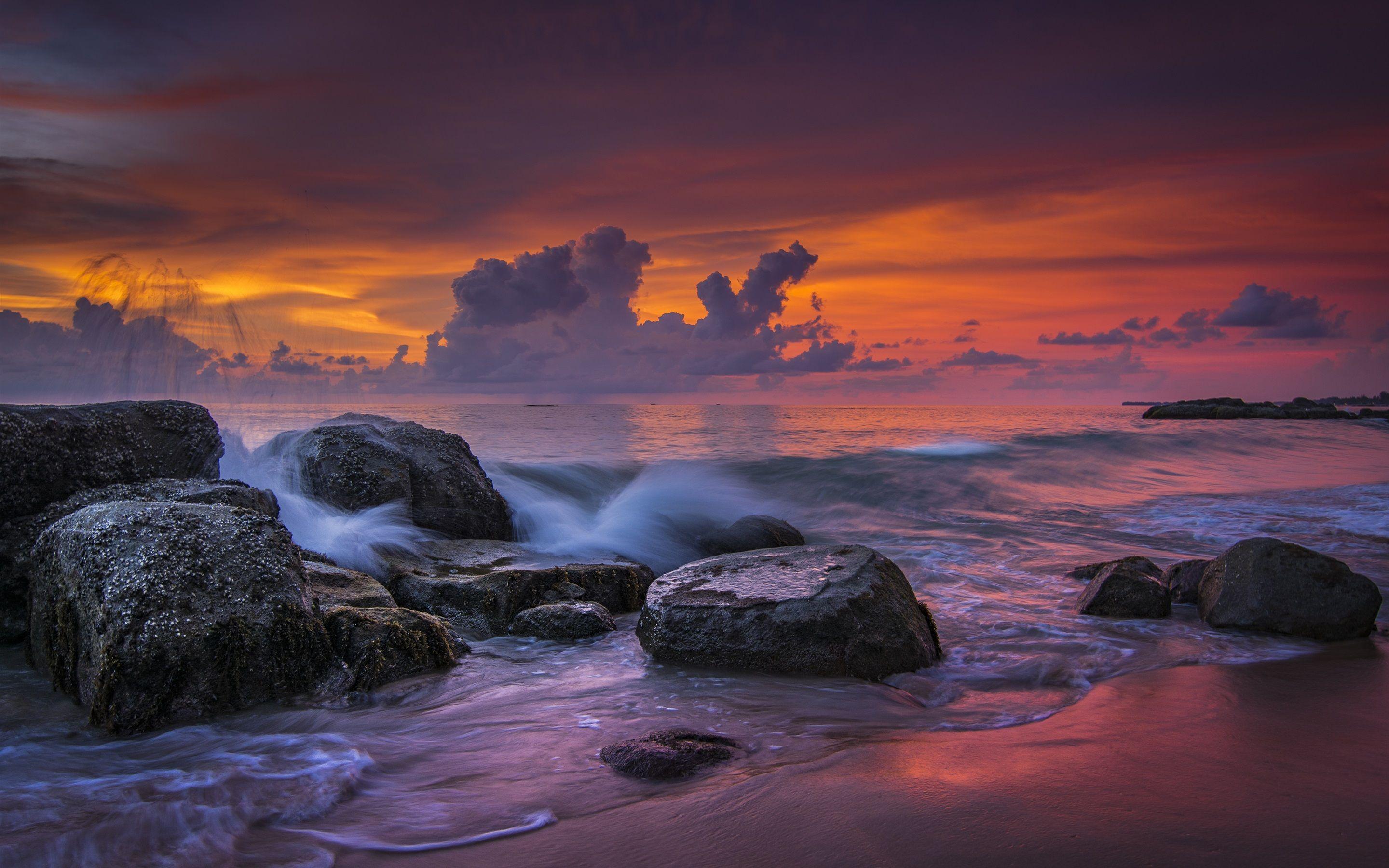2880x1800 Wallpaper Khao Lak Beach, Sea, Stones .best