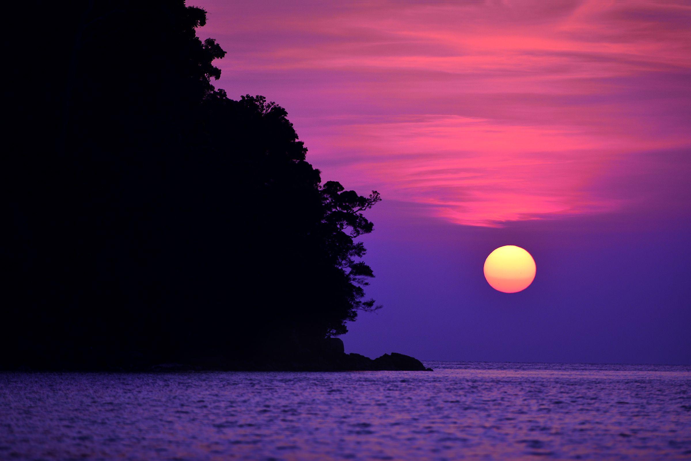 2400x1602 Sea Sunset Sun Thailand Wallpaper .