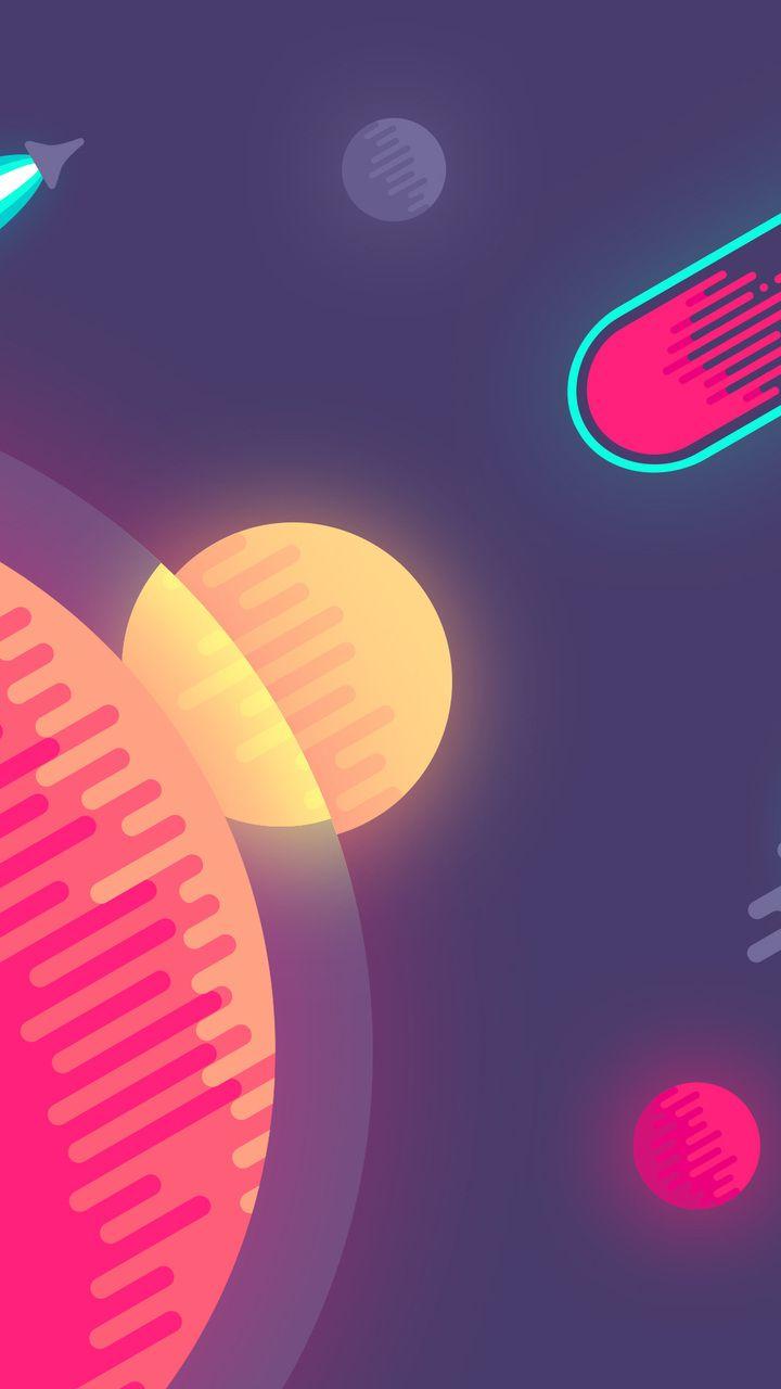 720x1280 planet, graphics, minimalism .