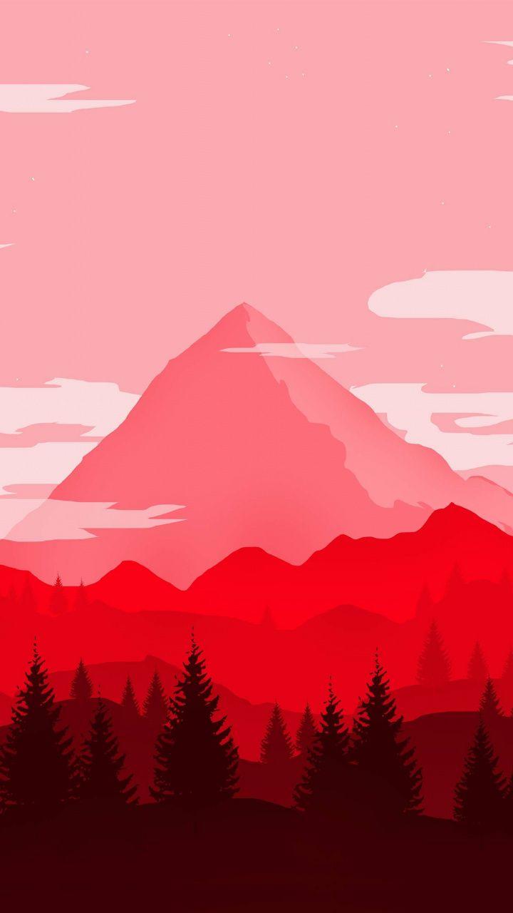 720x1280 Download Red mountains, digital art .
