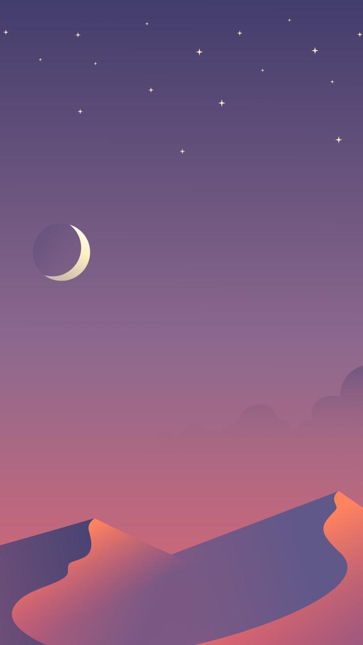 720x1280 Desert Nights Moon 5k .