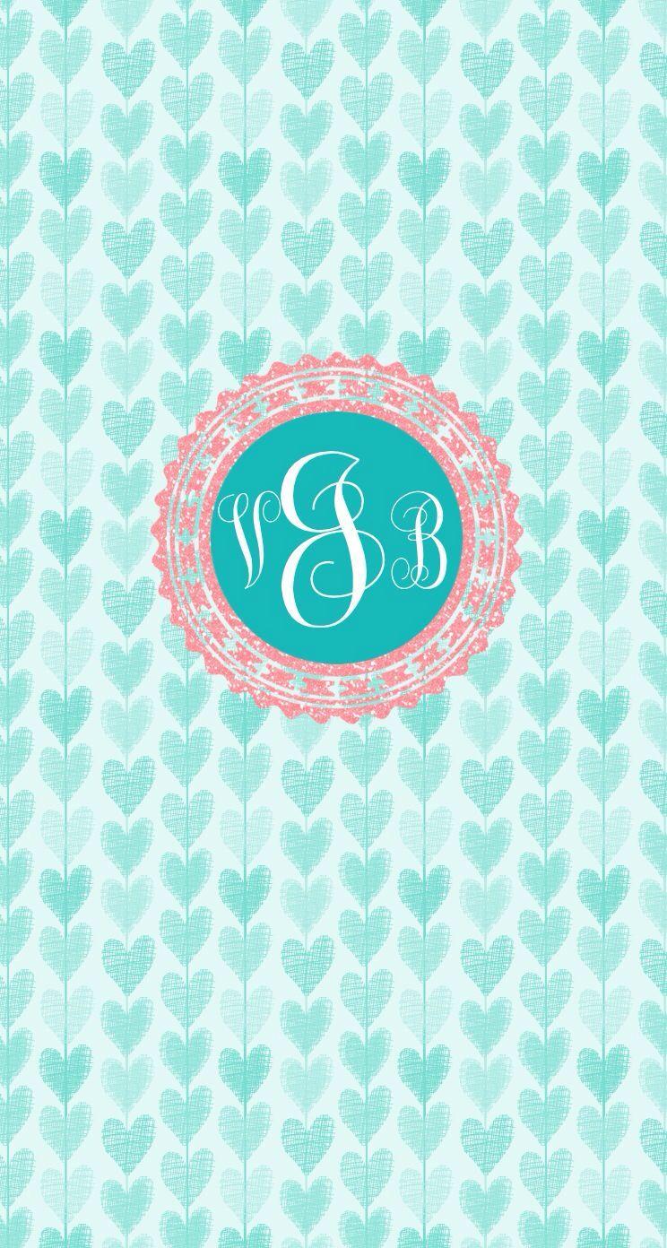 744x1392 Personalized monogram background for your phone! So cute. It's