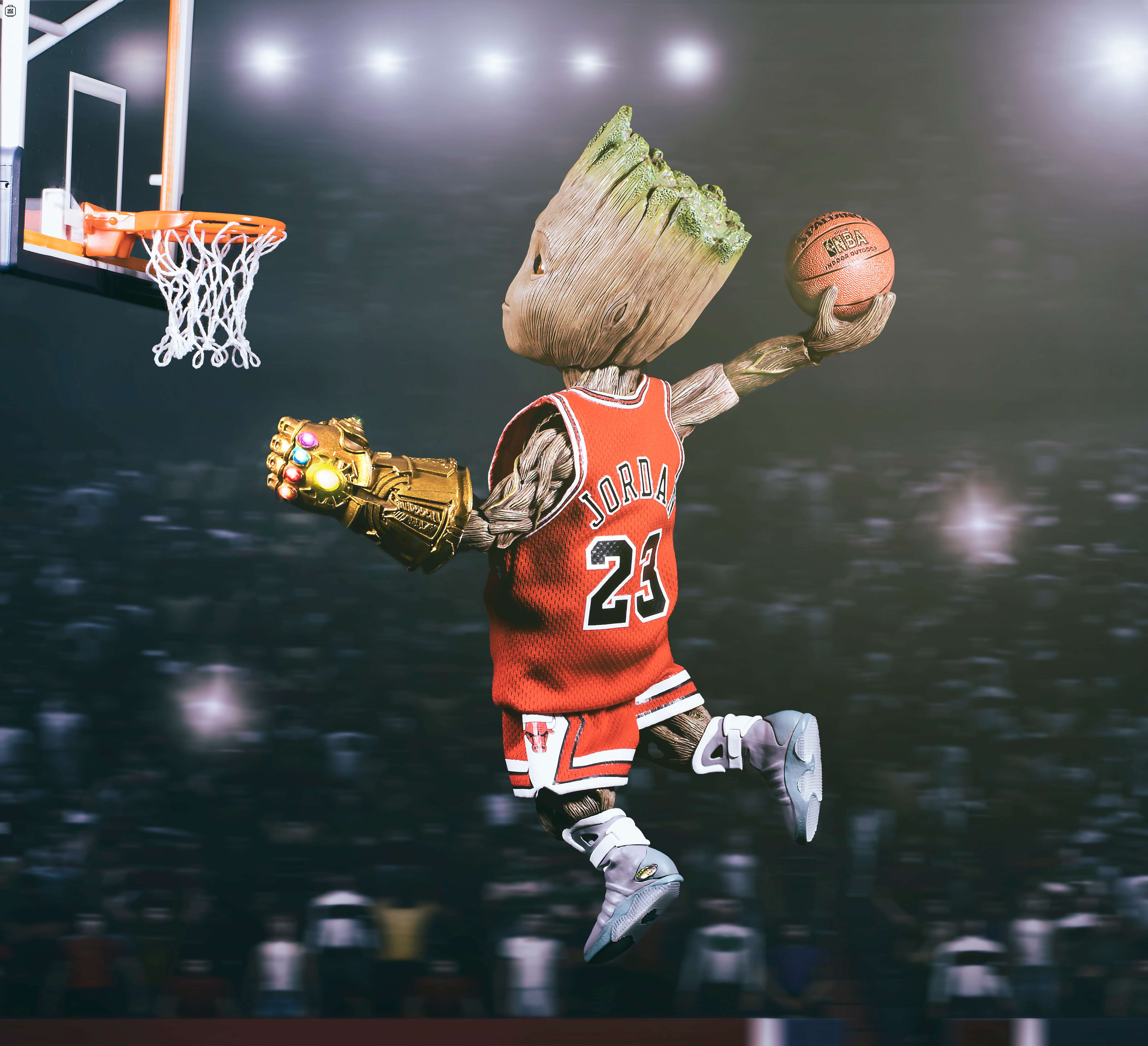 4365x3976 Baby Groot Basketball