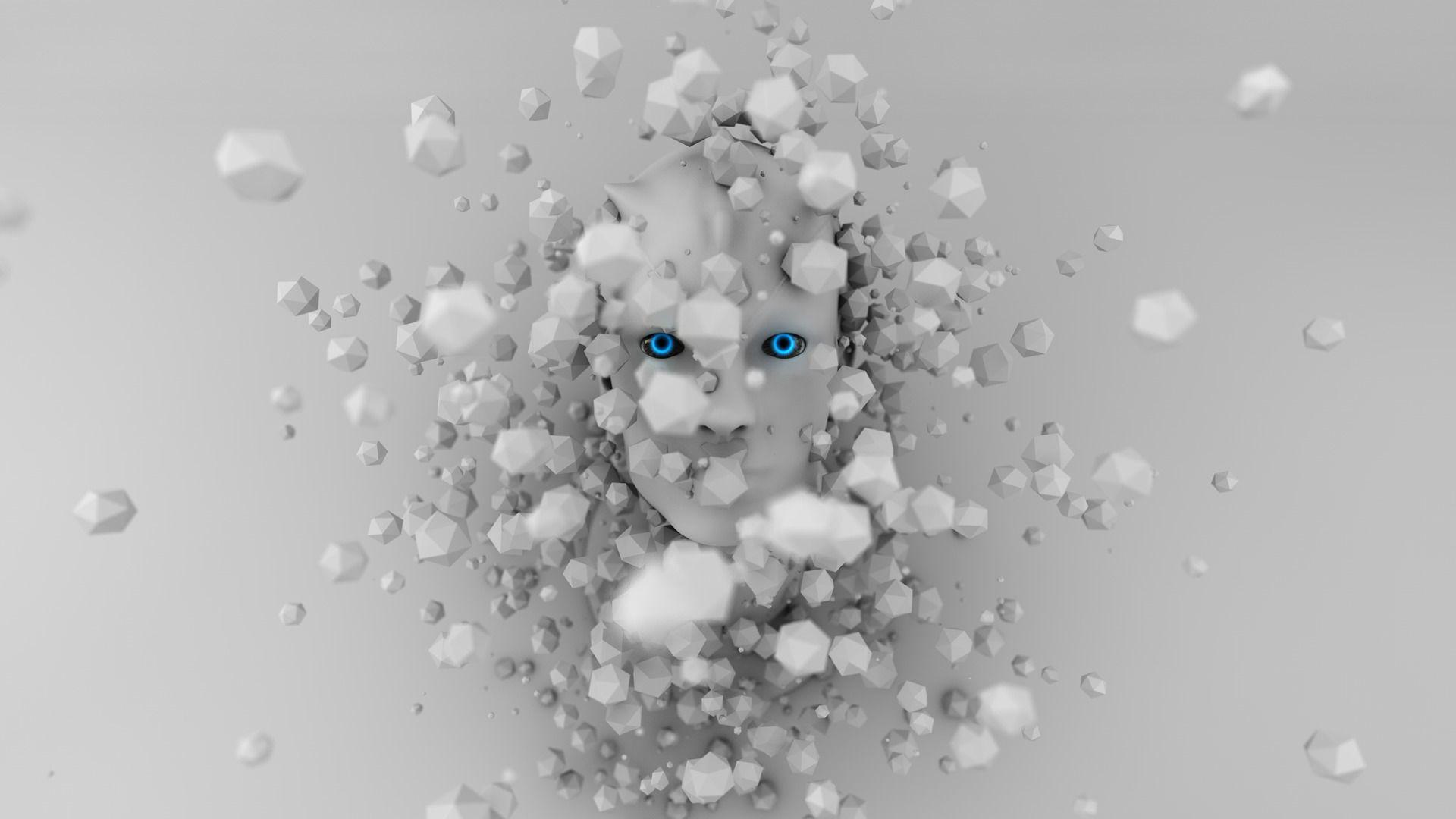1920x1080 digital Art, Low Poly, Artwork, Face .
