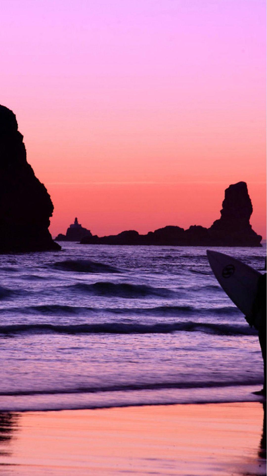 1080x1920 Purple Beach Wallpaper