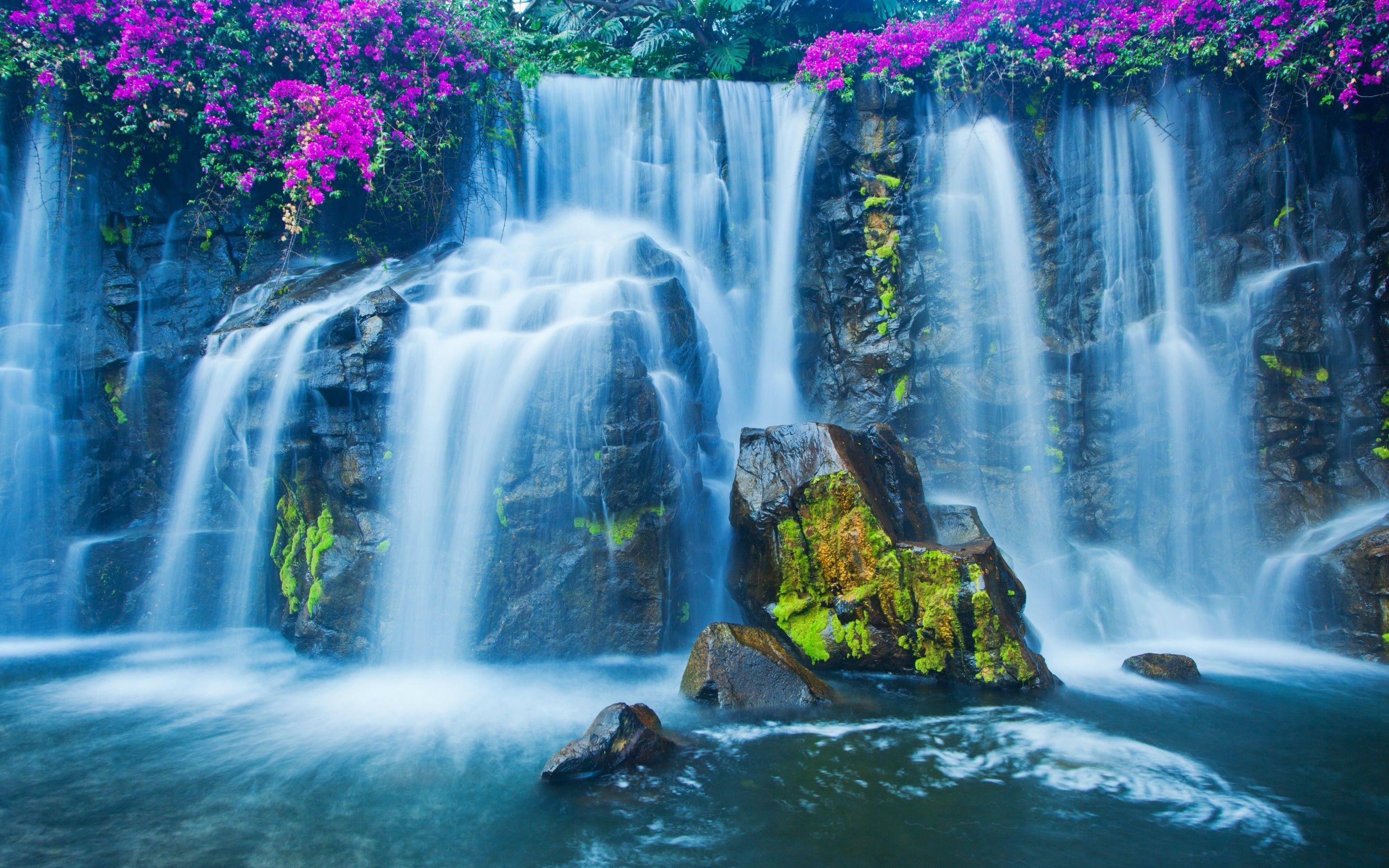 purple waterfall background