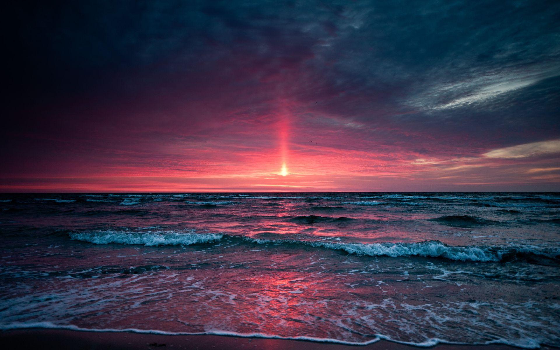 1920x1200 Beach Sunset Background for Computer .