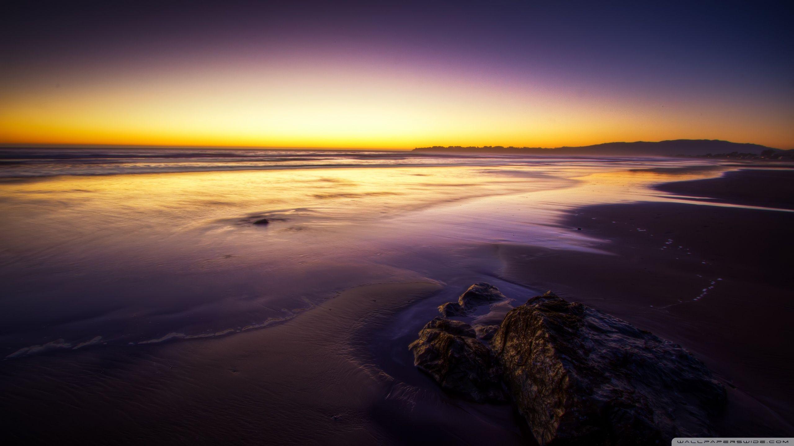 2560x1440 Purple Beach Landscape Ultra HD Desktop .