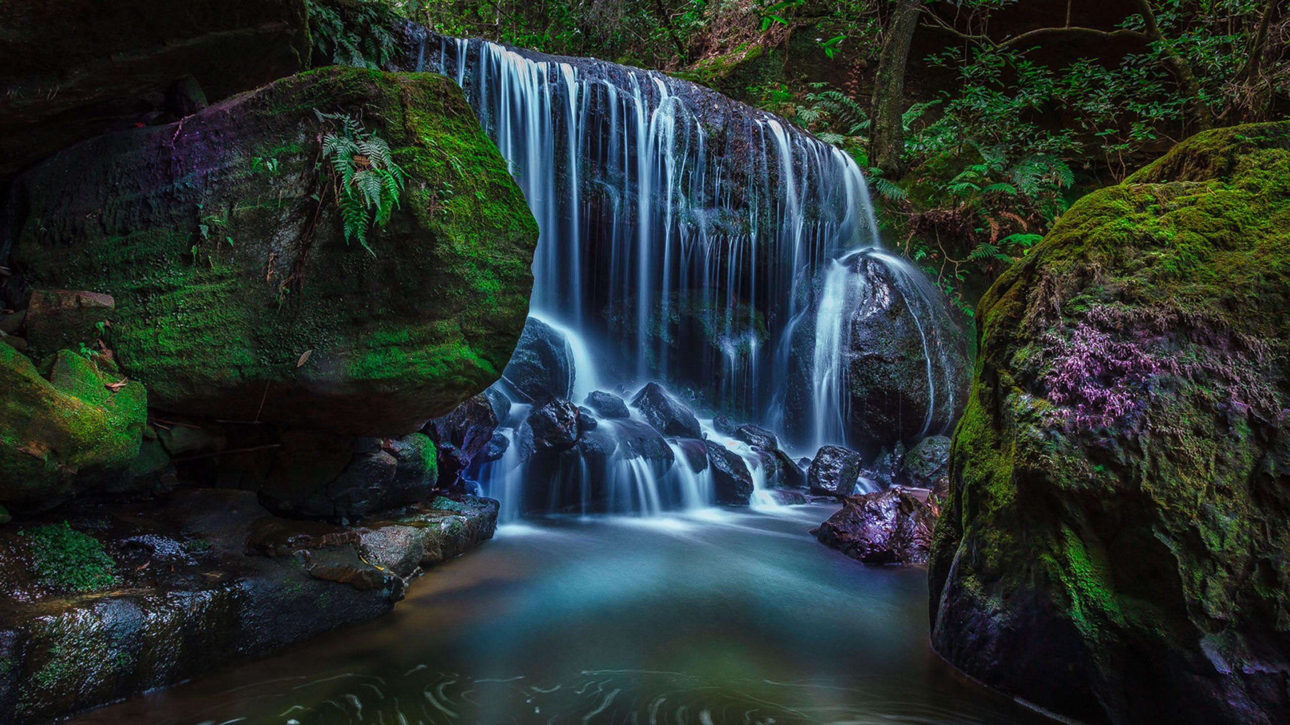 purple waterfall background