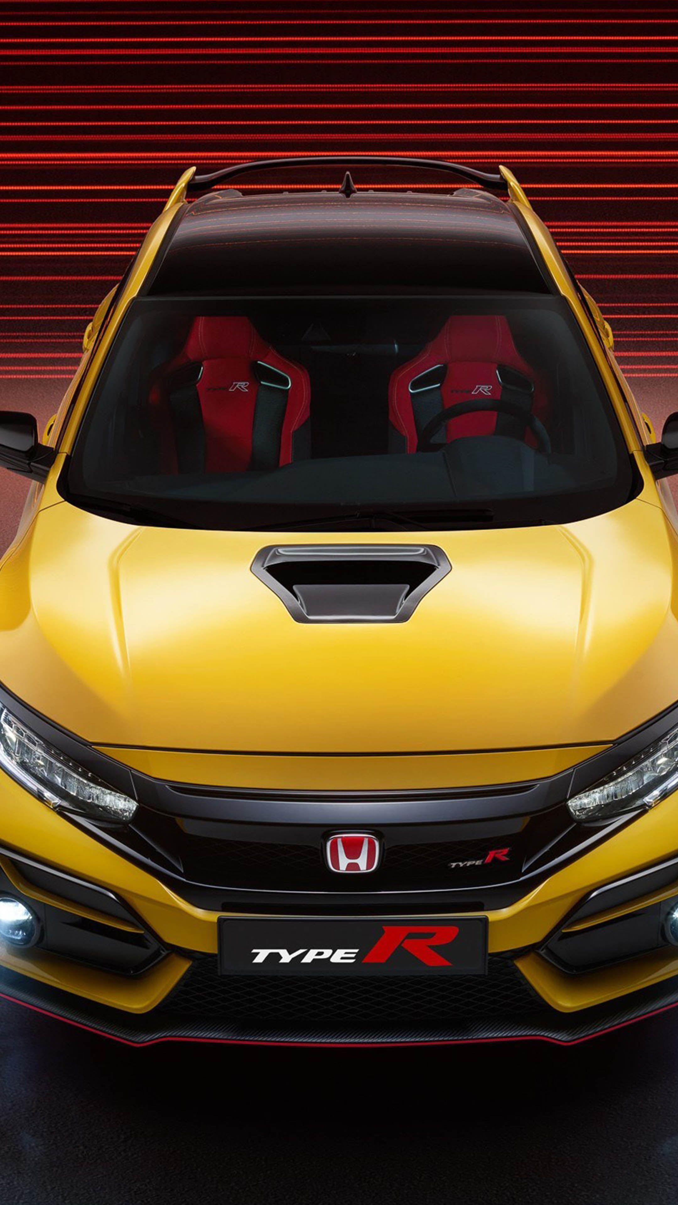 2160x3840 Honda Civic Type R Yellow 4K Ultra HD Mobile Wallpaper
