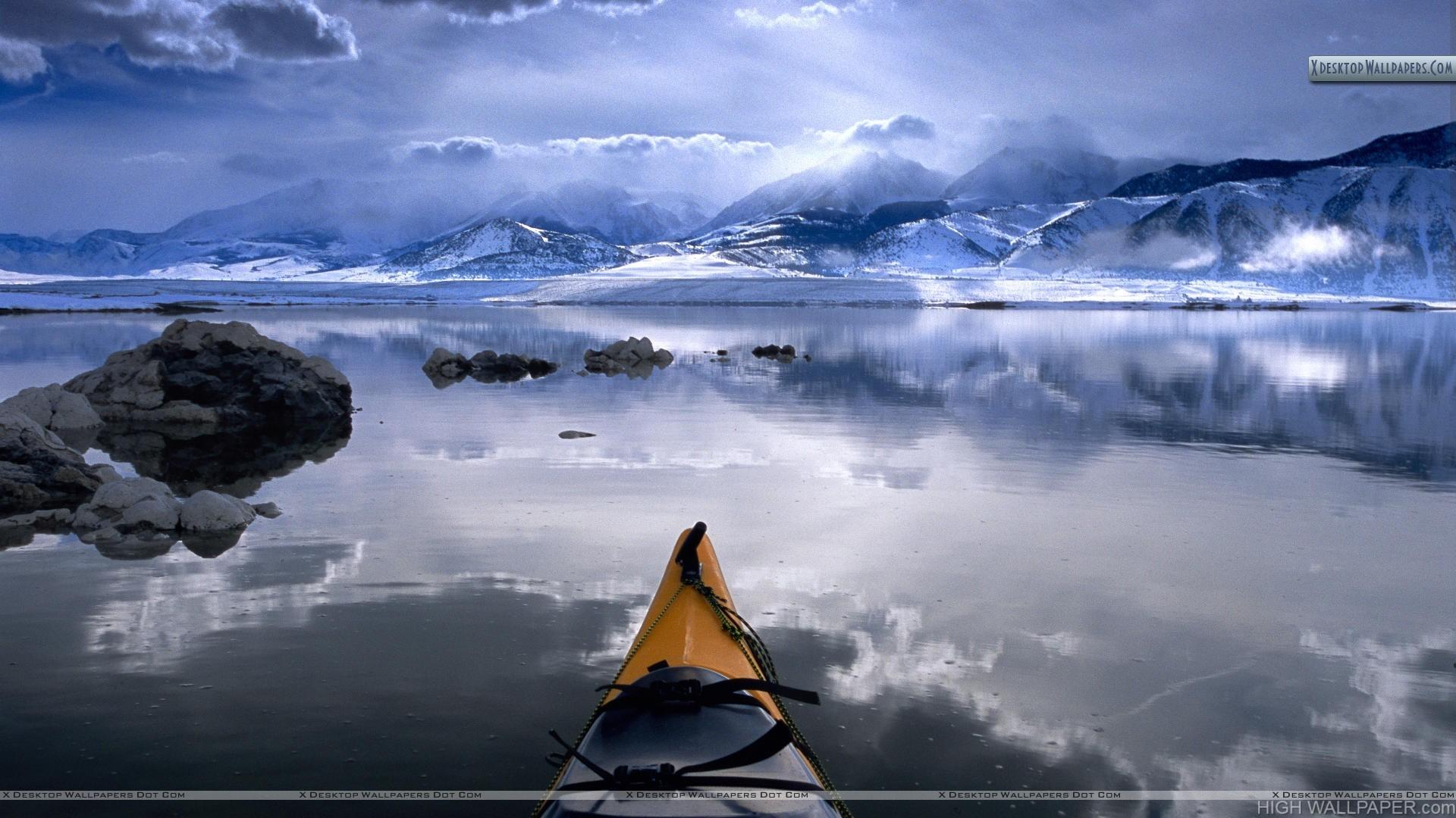 1920x1080 Winter Kayaking Mono Lake California HD .