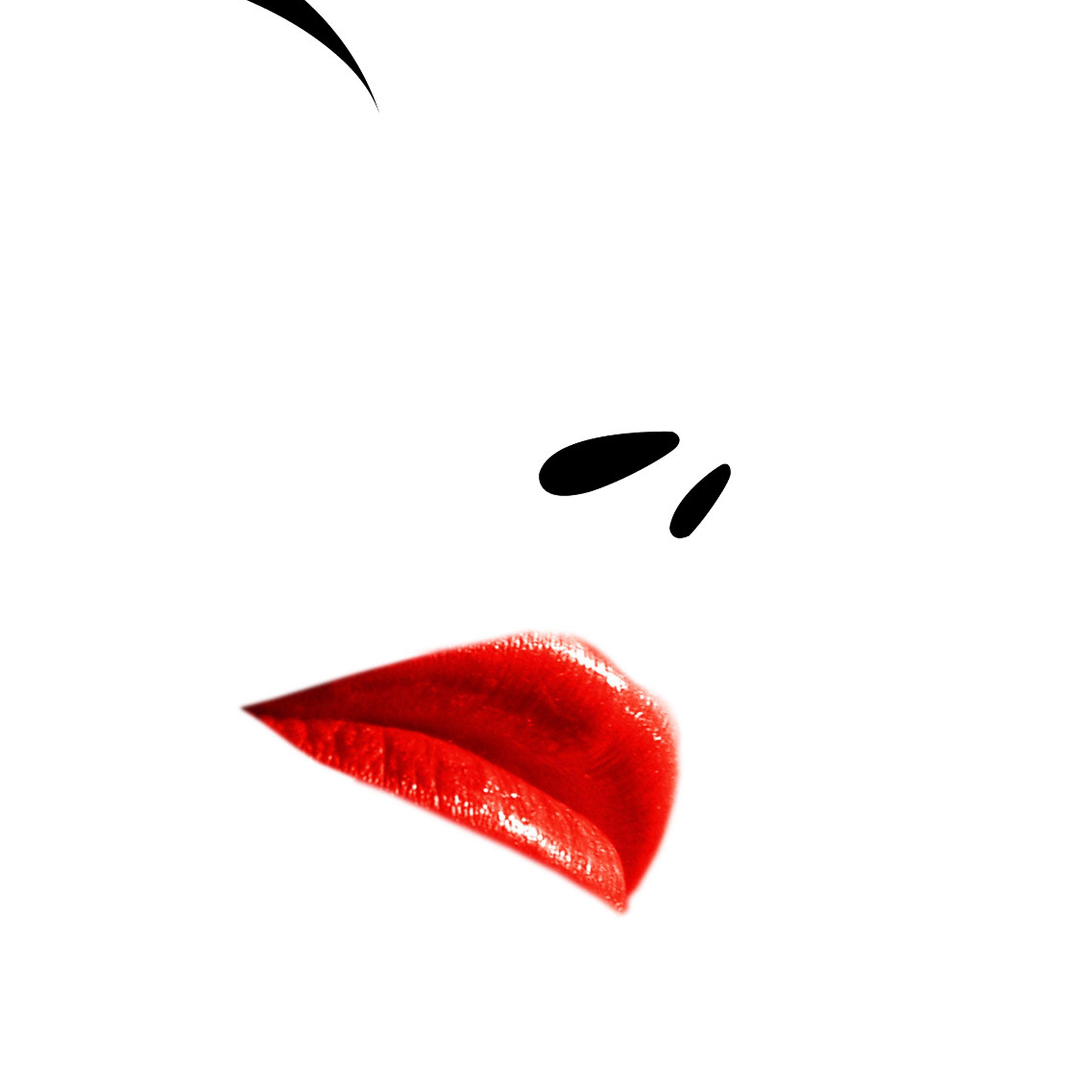 2732x2732 Lips Minimal White Face Red Girl .