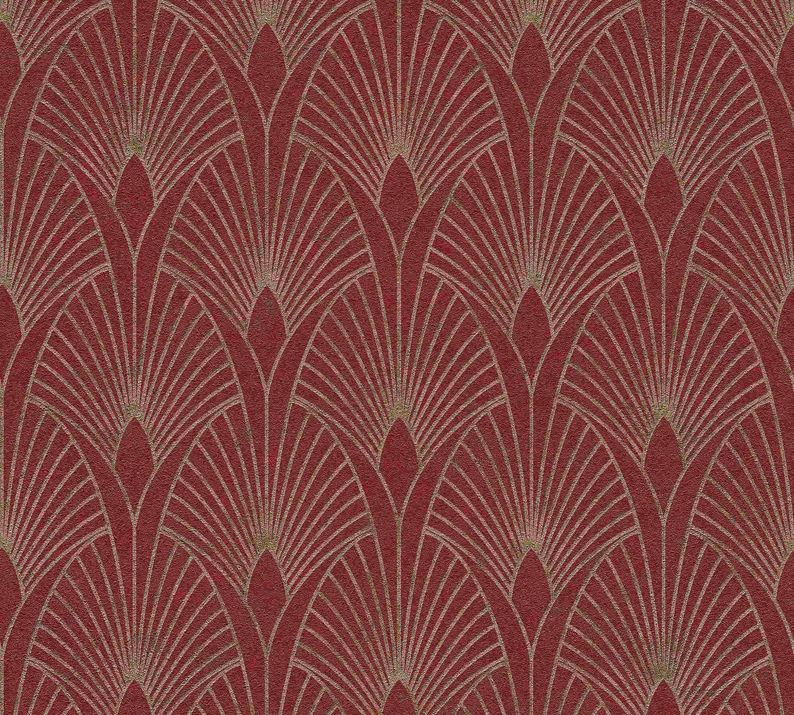 1600x1440 Non Woven Wallpaper Art Deco Red Gold .fancyhometrends.com · In Stock