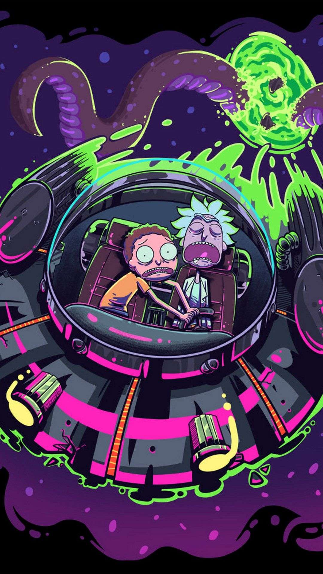 1080x1920 Trippy Galaxy Cartoon