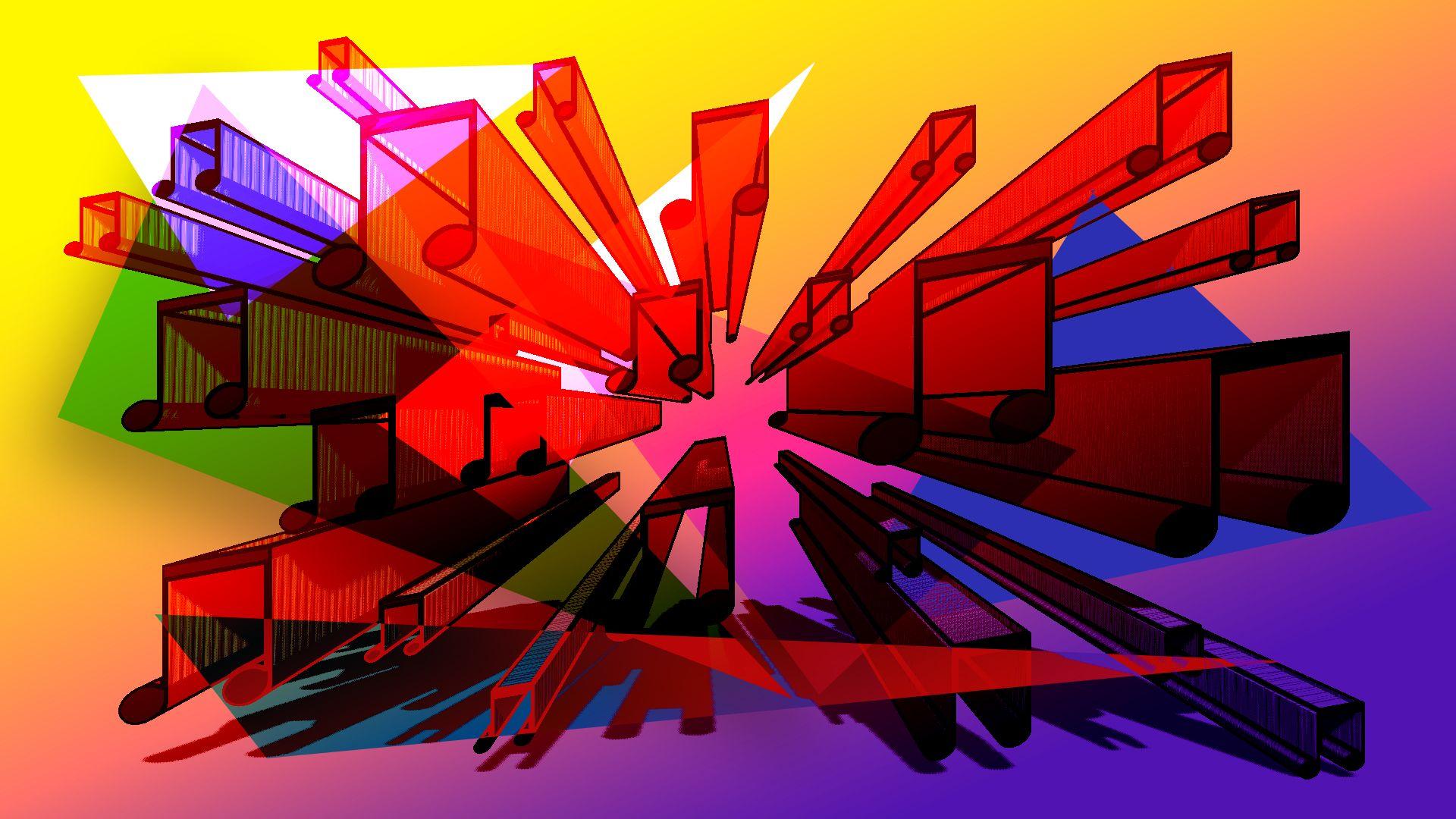 1920x1080 Colorful Music Symbol HD Abstract