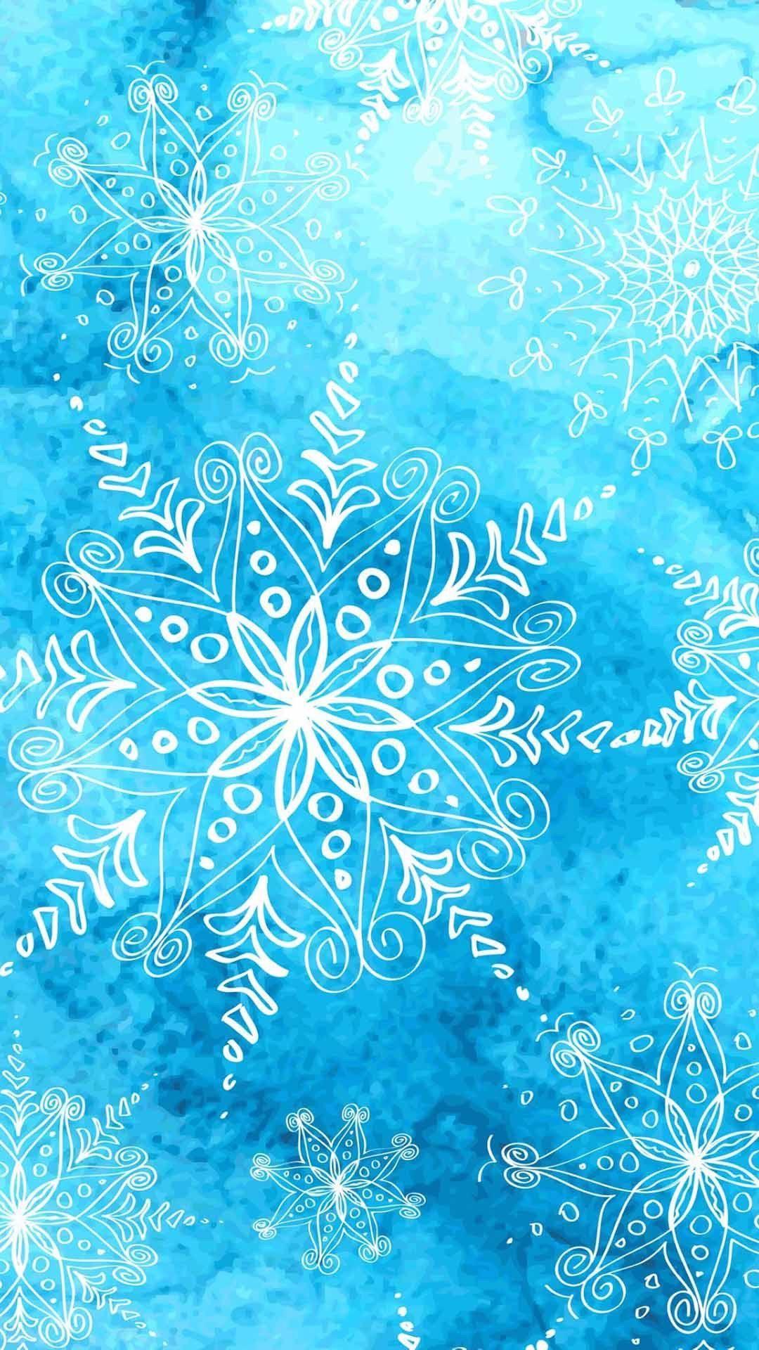 1080x1920 Snowflake on sort of a turquoise blue .com
