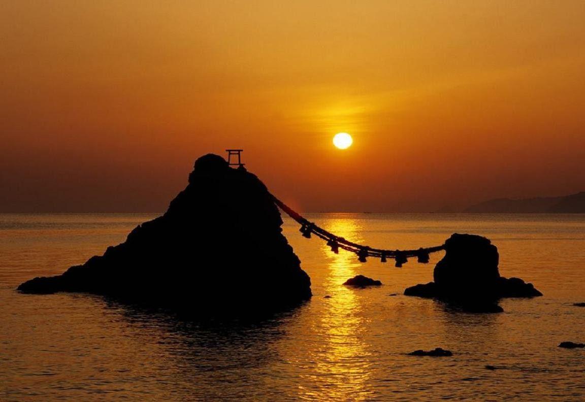 1152x792 Sunsets: Okinawa Temple Japan Torii Sunset Island Ocean Japanese HD
