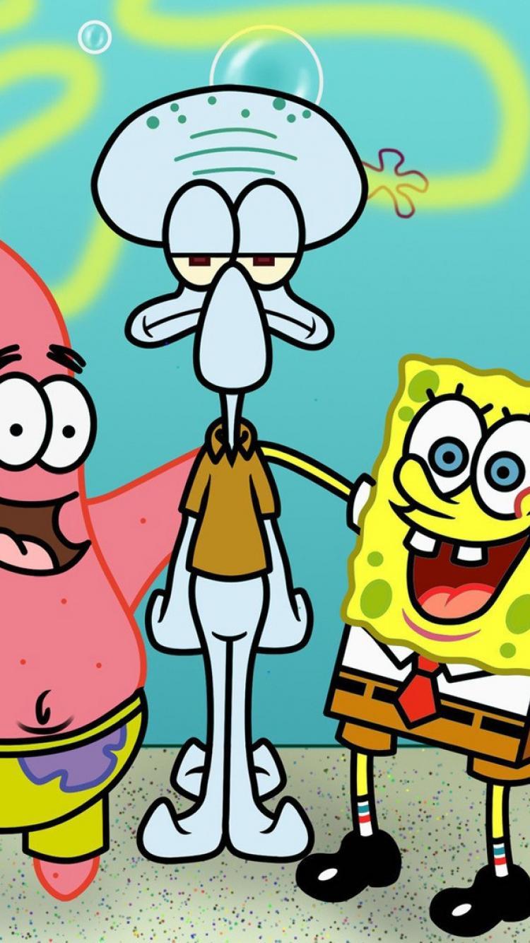 750x1334 Spongebob squarepants cartoon wallpaper .