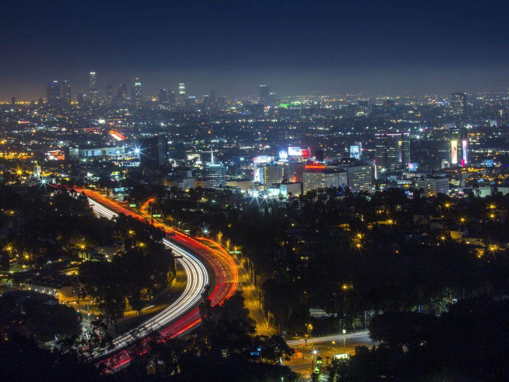 1024x768 Los Angeles Downtown West Hollywood United States Of America Night Scene HD Desktop Wallpaper For Tablets And Mobile Phones 3840x2400 :