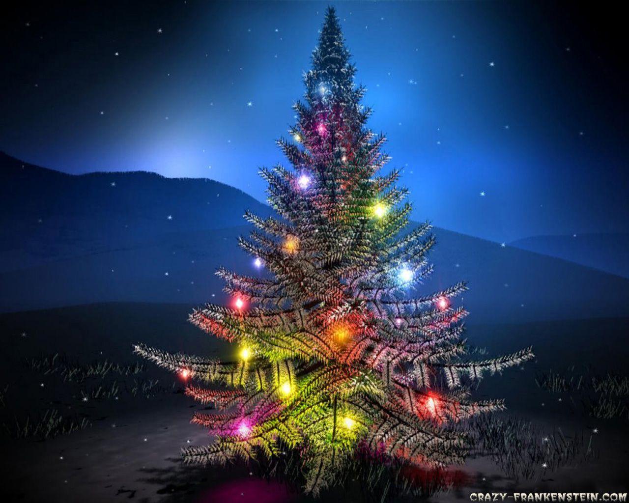 1280x1024 Christmas Tree At Night wallpaper .