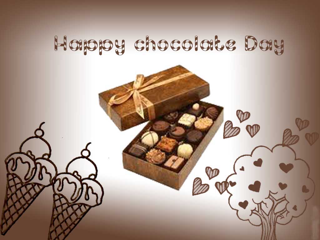 1024x768 Happy Chocolate Day Wishes Graphic.  NS