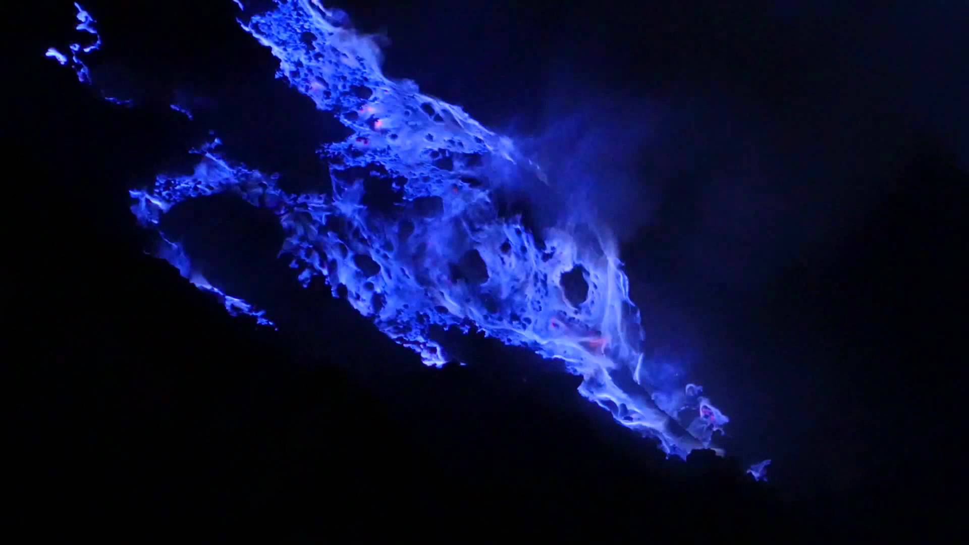 1920x1080 Blue Fire From Burning Sulfur .