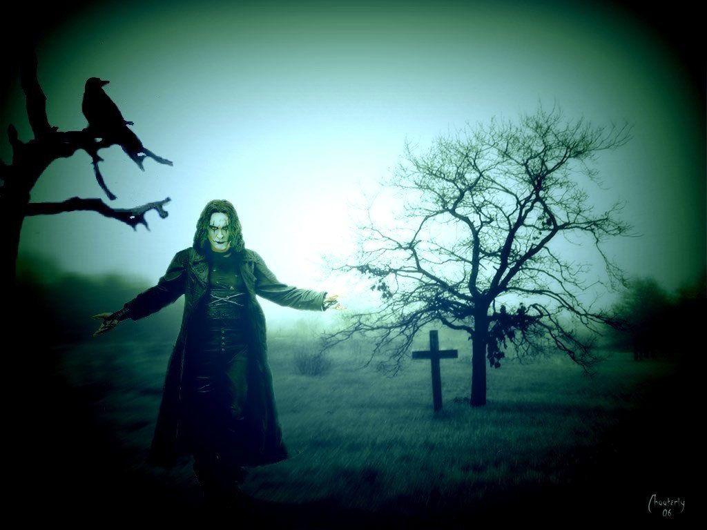 1024x768 the_crow_raven_grave_gothic_abstract_fantasy