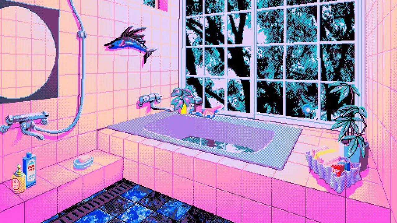 1280x720 Vaporwave Pixel Art Wallpaper