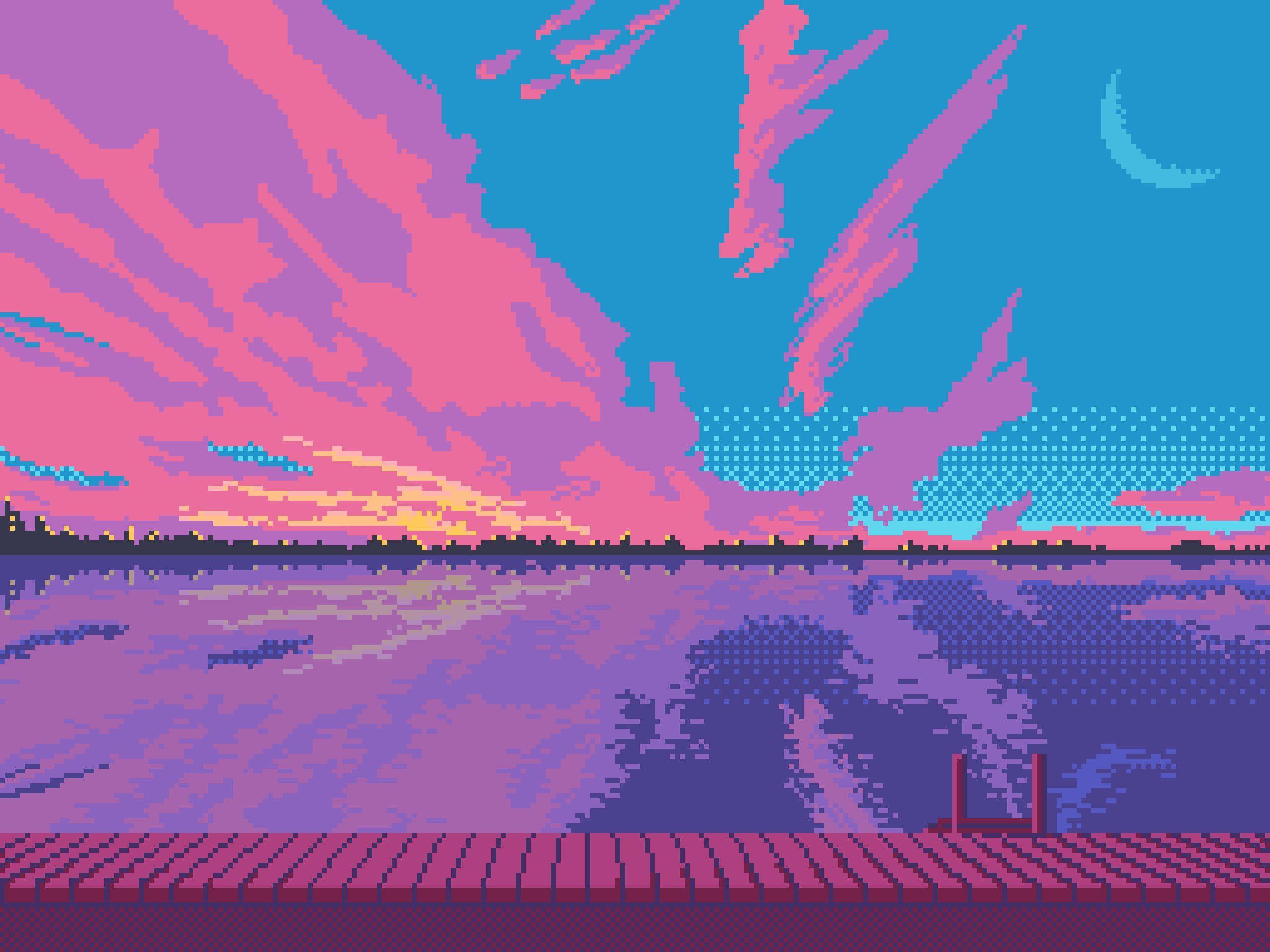 Pixel Vaporwave Aesthetic Wallpapers Top Free Pixel Vaporwave 