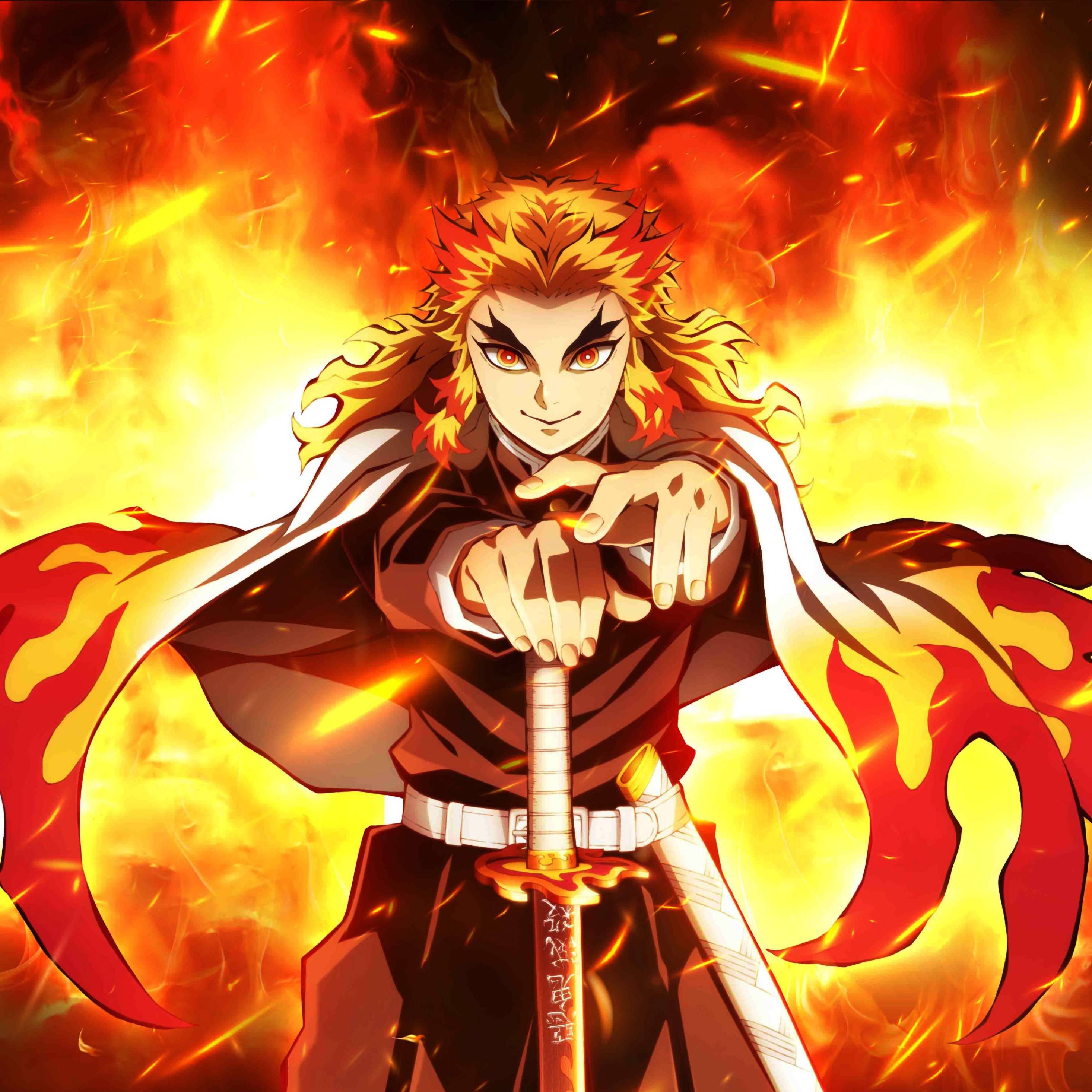 2932x2932 Rengoku Demon Slayer iPad Pro .