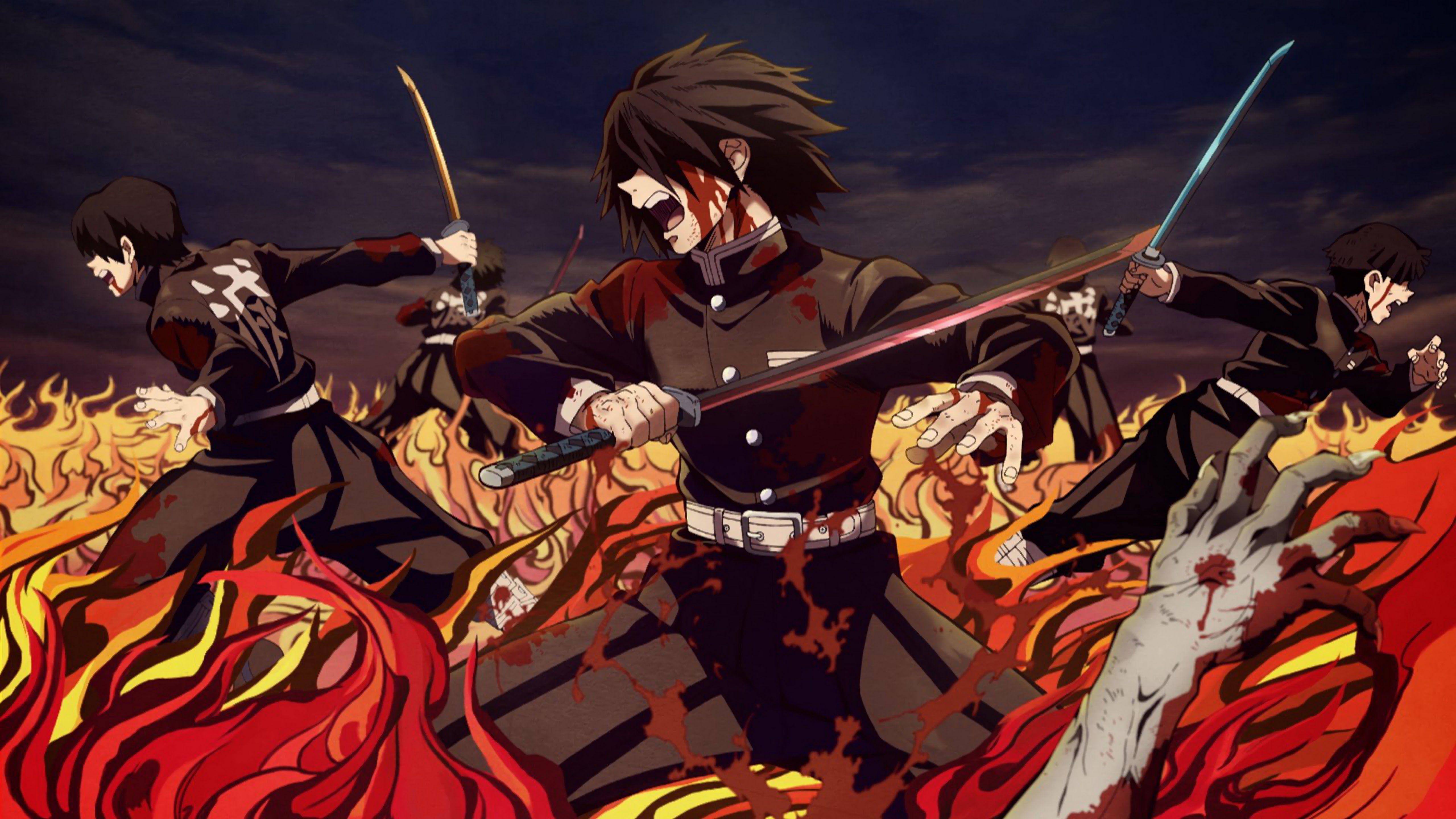 5120x2880 Kimetsu No Yaiba Demon Hunters 4K .