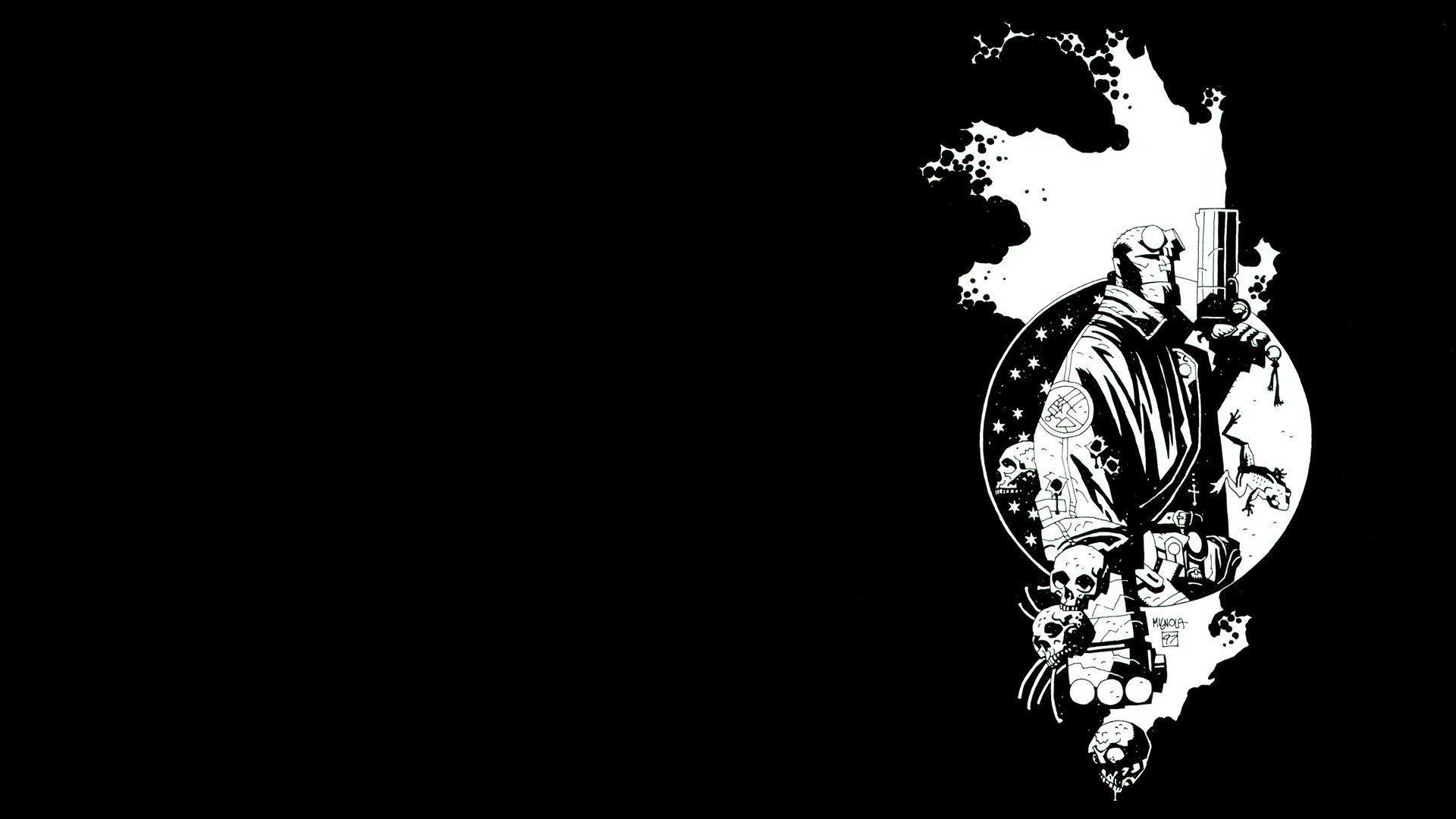 1920x1080 Black And White Demon Slayer .