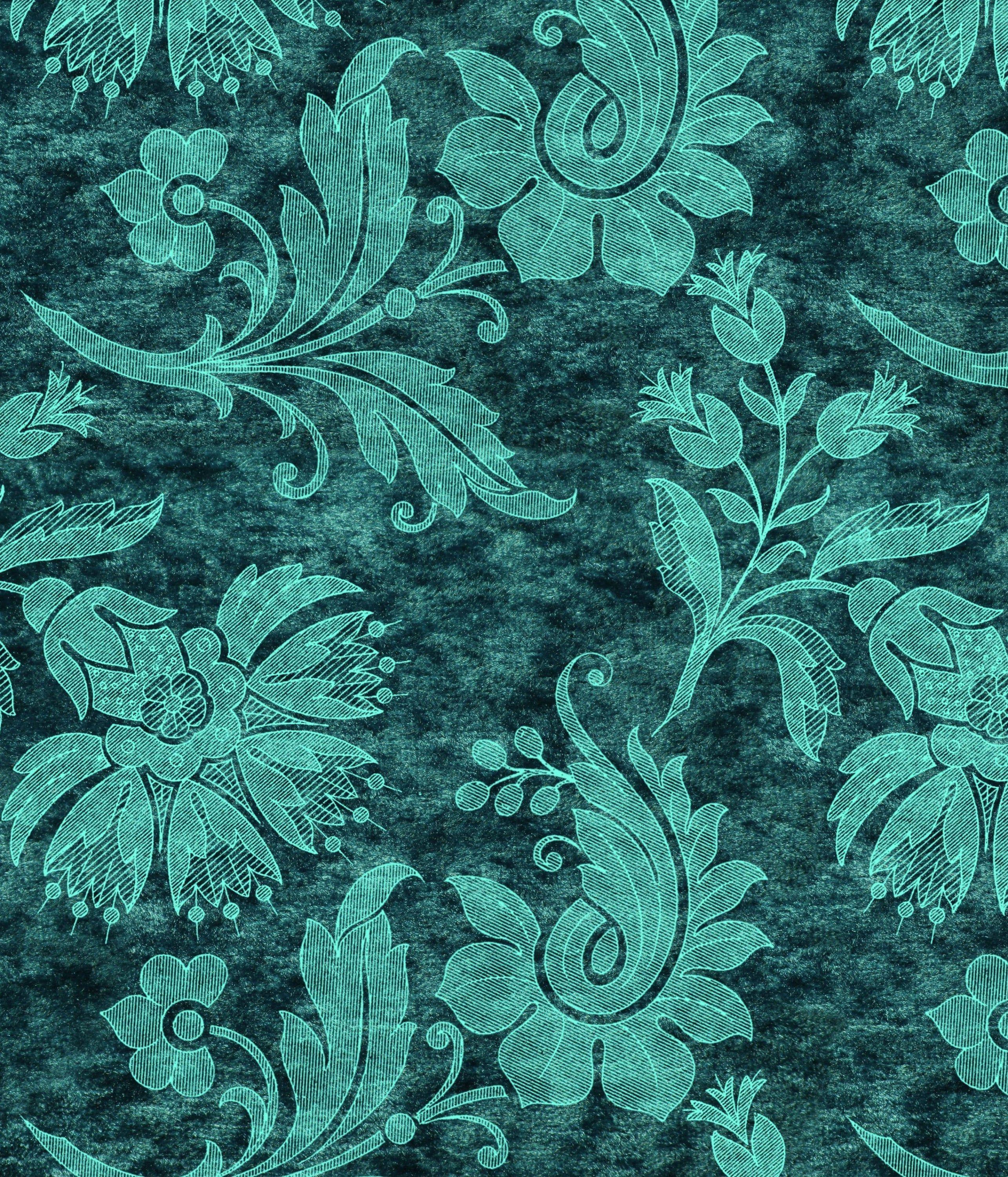 2569x3000 Antique Victorian Turquoise Damask .