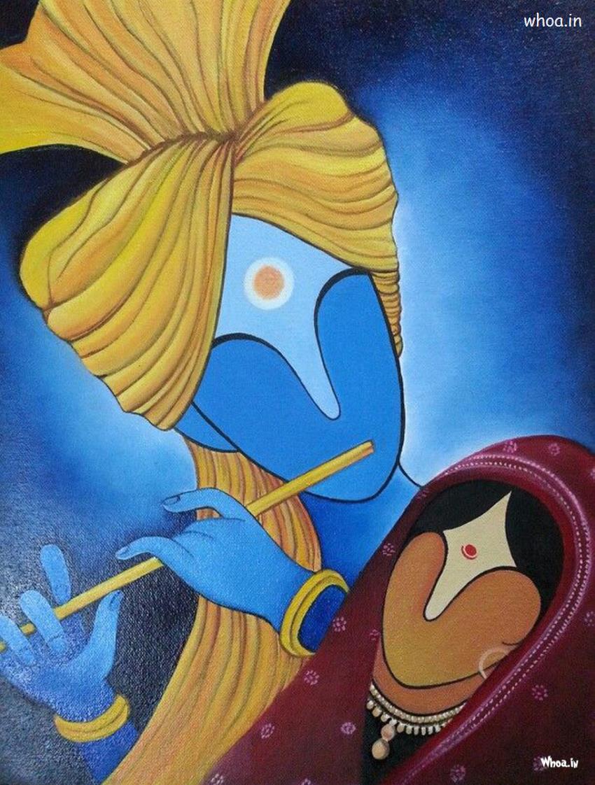 850x1122 Painting Wallpaper Full HD Krishna Imageart Deco Wallpaper.