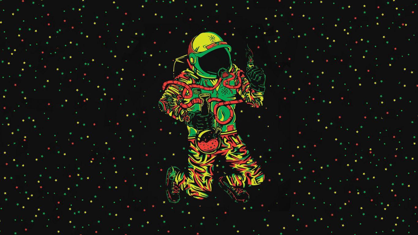 1366x768 HD Astronaut Wallpaper .