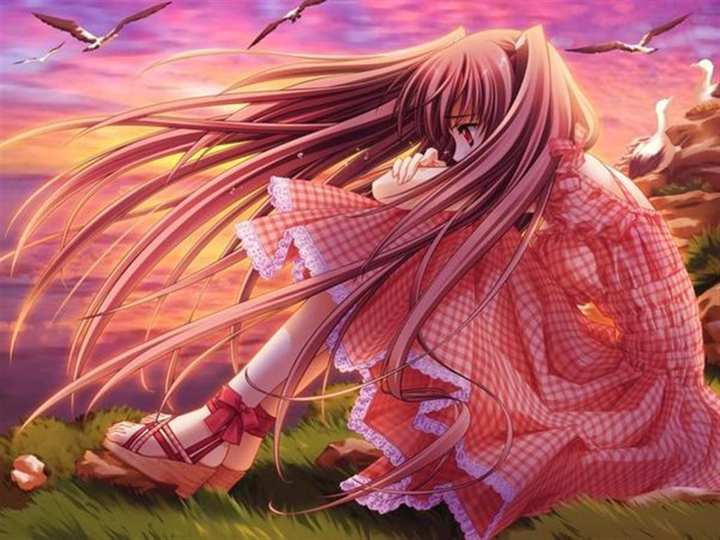 1024x768 Heart Broken Love Sad Anime