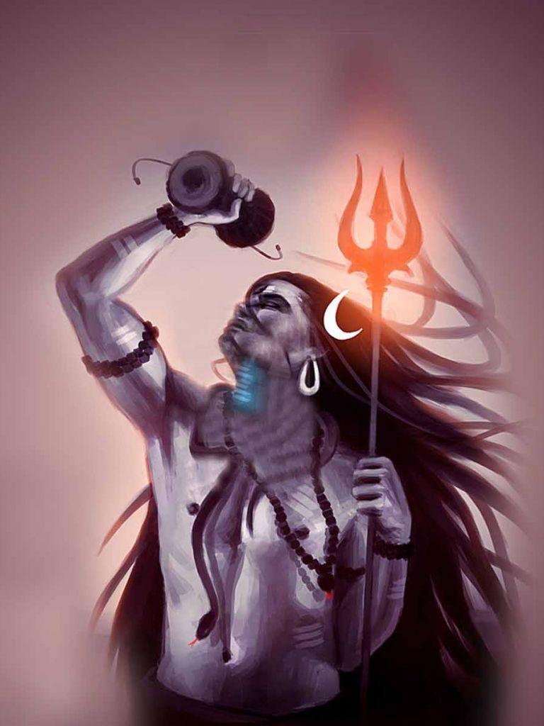768x1024 Lord Shiva nil kanth full HD image .