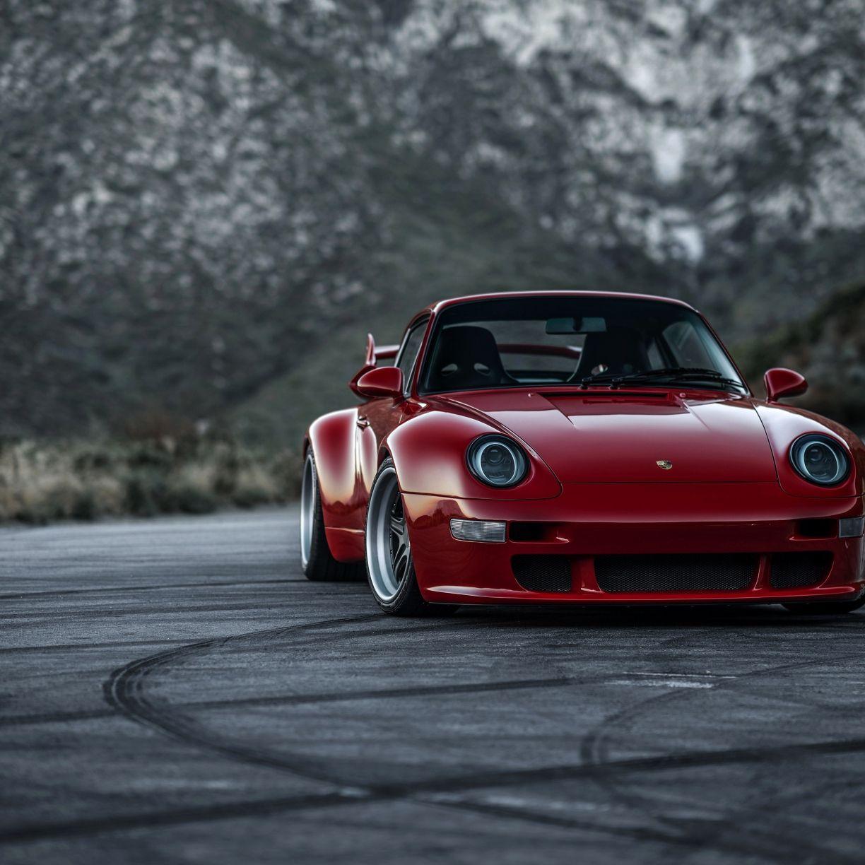 1224x1224 Desktop wallpaper classic car, red .