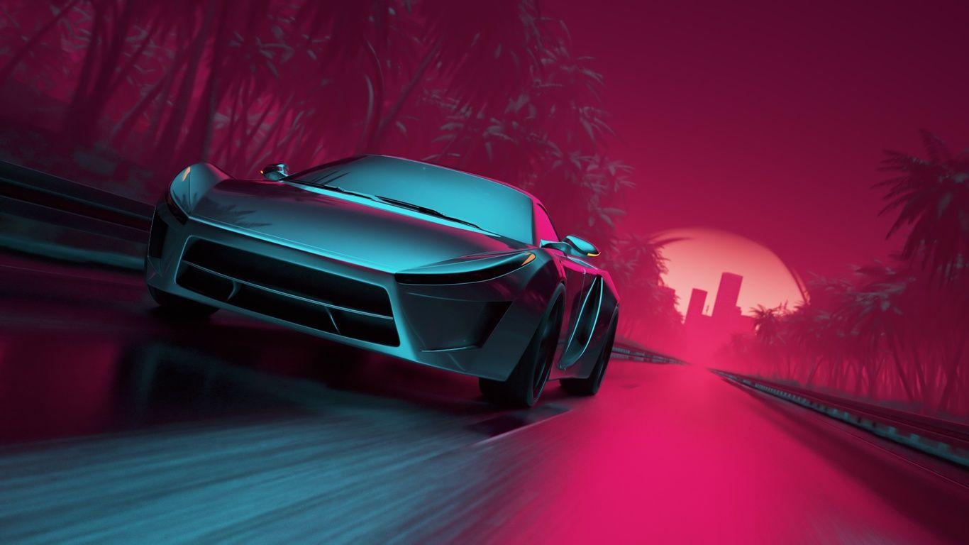 1366x768 Neon Wallpaper Carwallpaperportrait.