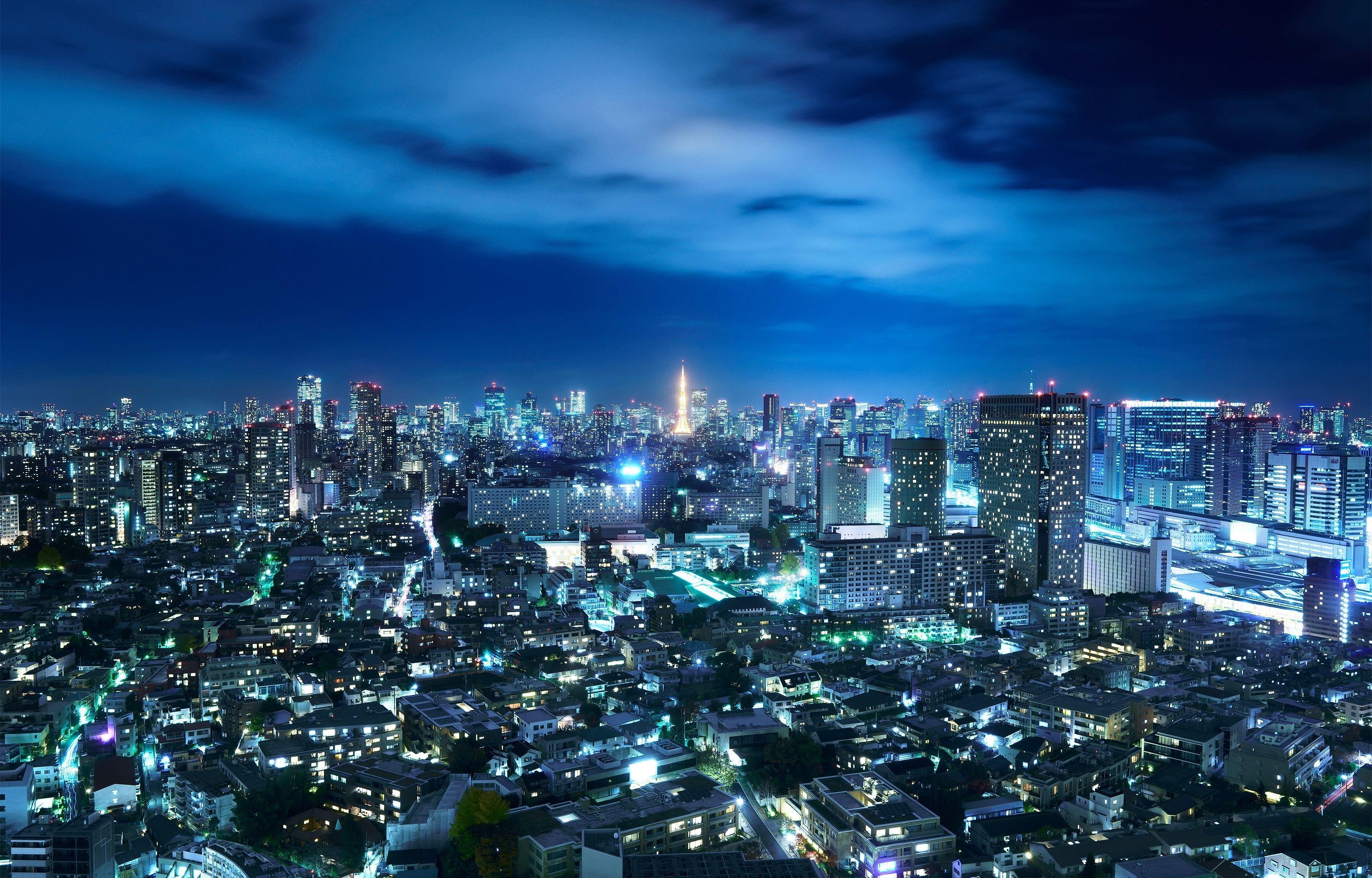 3200x2048 Thành phố hình nền, Nhật Bản, Tokyo, Bầu trời, đêm, Thành phố ánh sáng, thiên nhiên