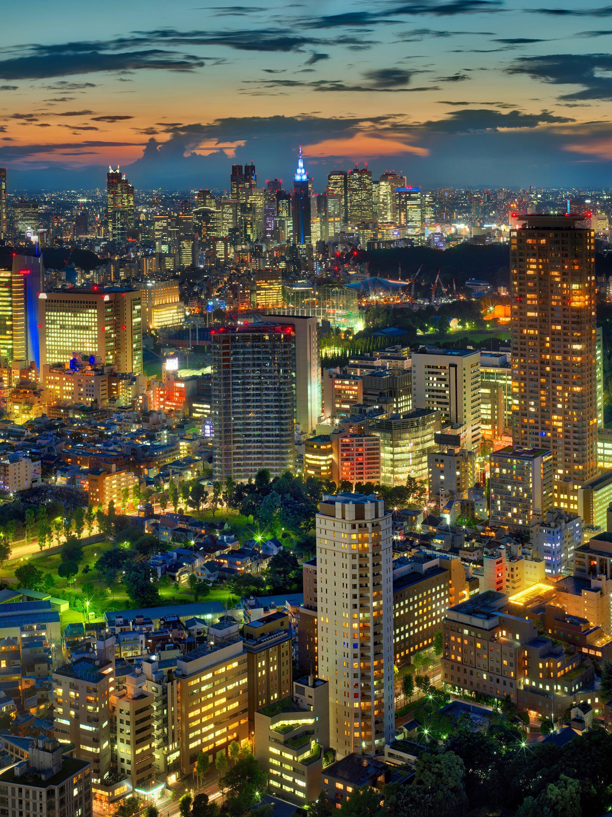 2048x2732 Ảnh Tokyo Japan Megalopolis Night Skyscrapers Các thành phố 2048x2732