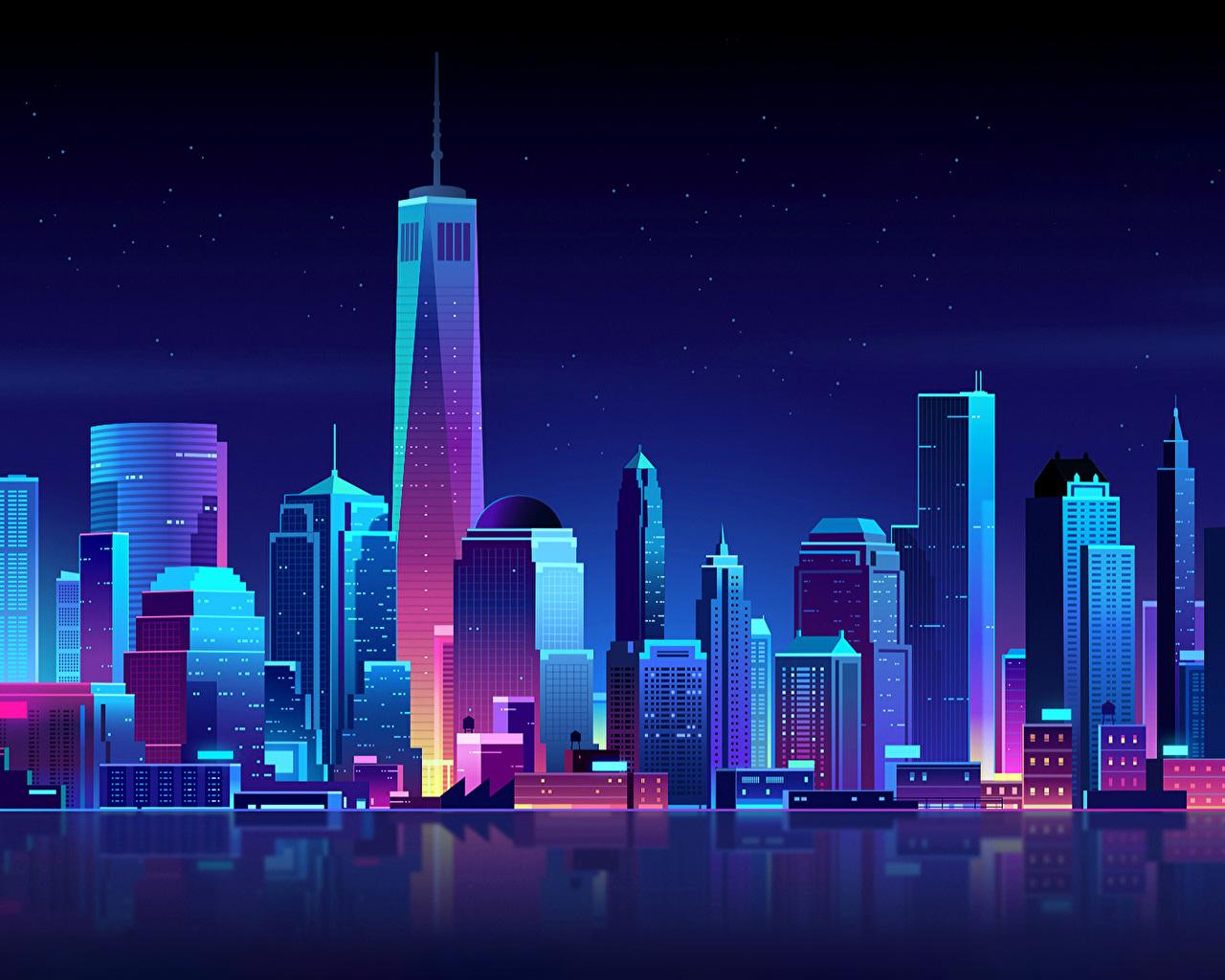 1280x1024 Retro City Wallpaper 4k .