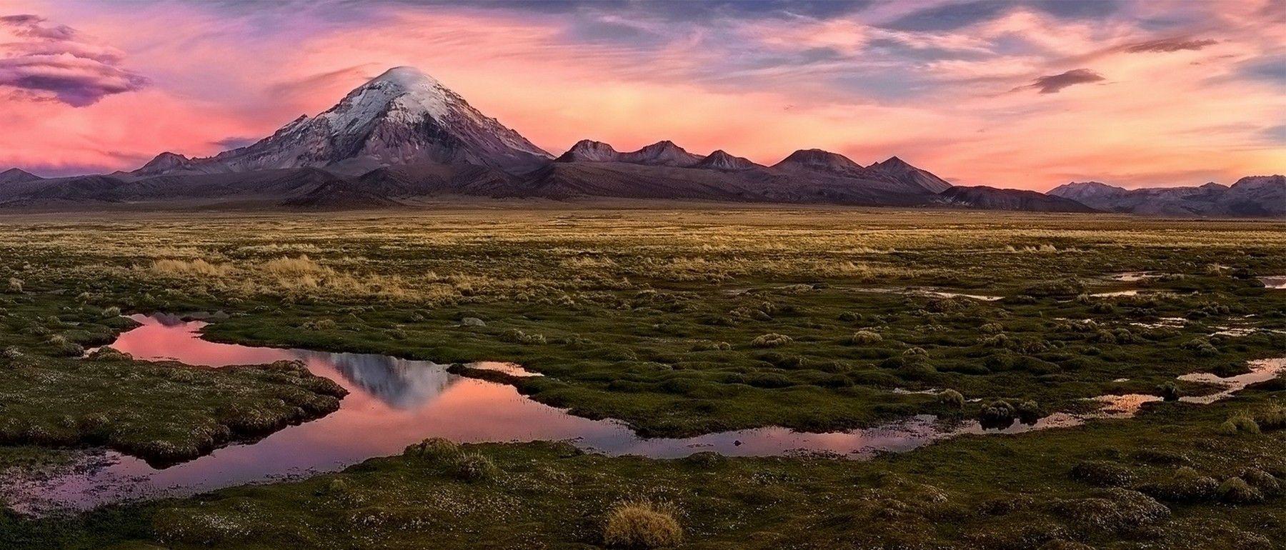1800x770 nature, Landscape, Sunset, Mountain .
