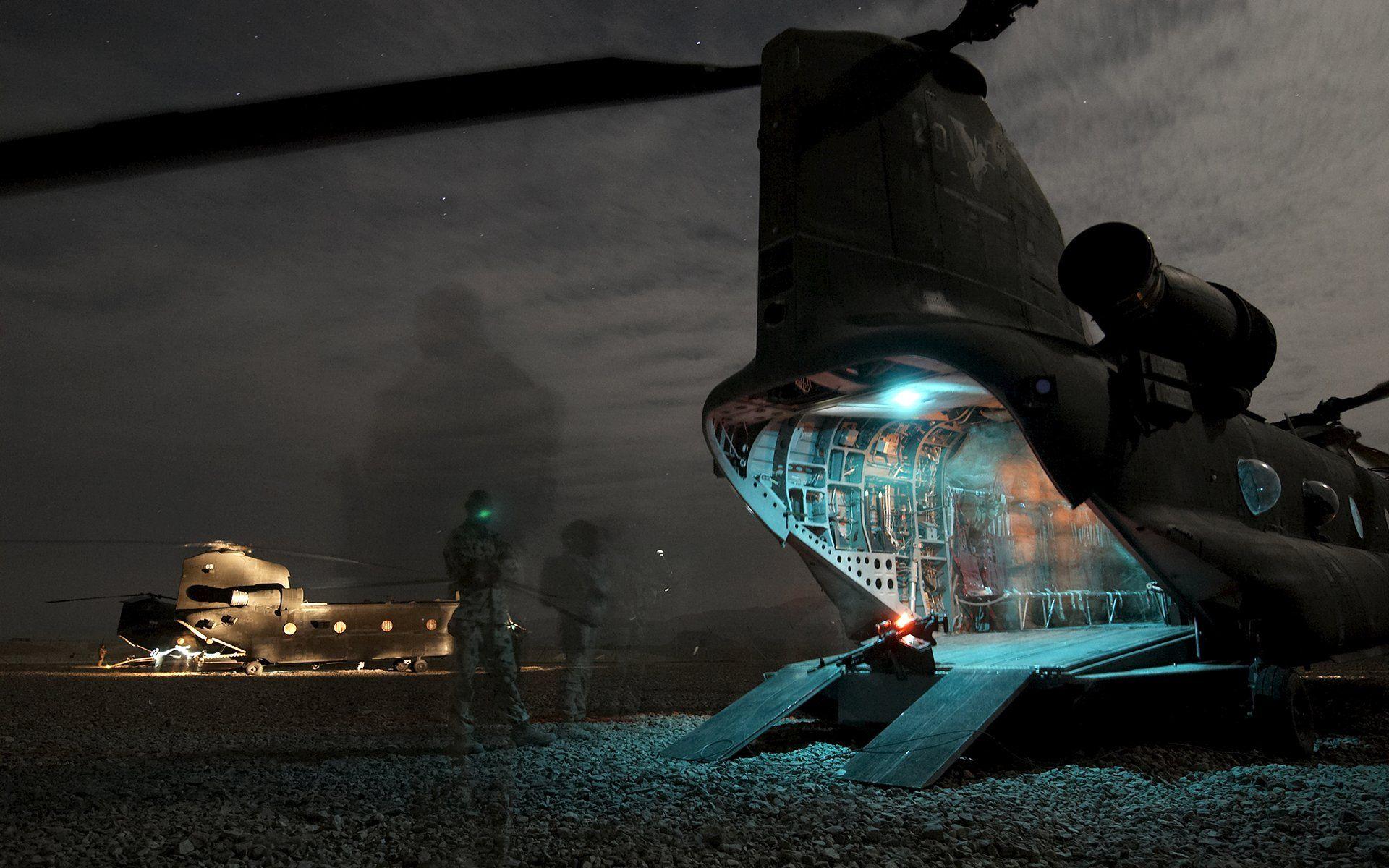 1920x1200 helicopter, Night, Timelapse, Stars, Soldier, Military Wallpaper HD / Desktop and Mobile Background
