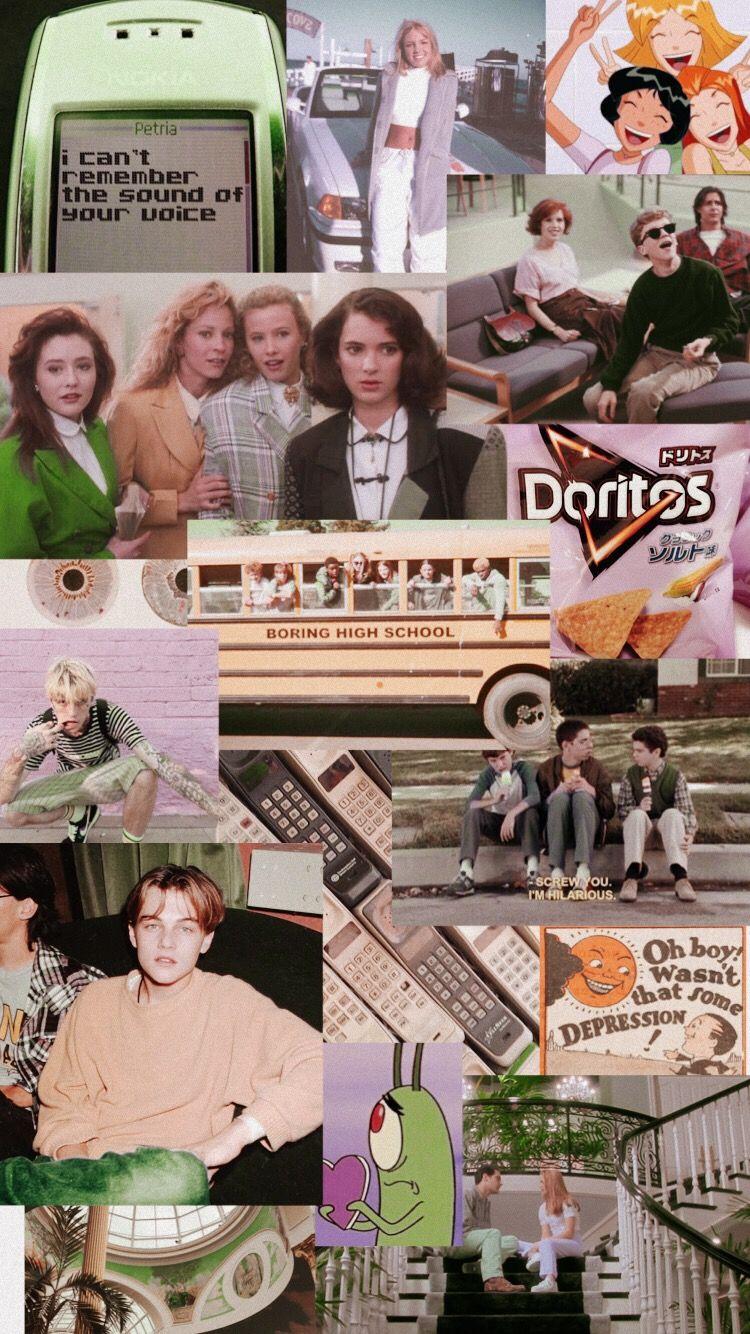 750x1334 wallpaper #lockscreen #homescreen #collage #moodboard Retro 90's Aesthetic