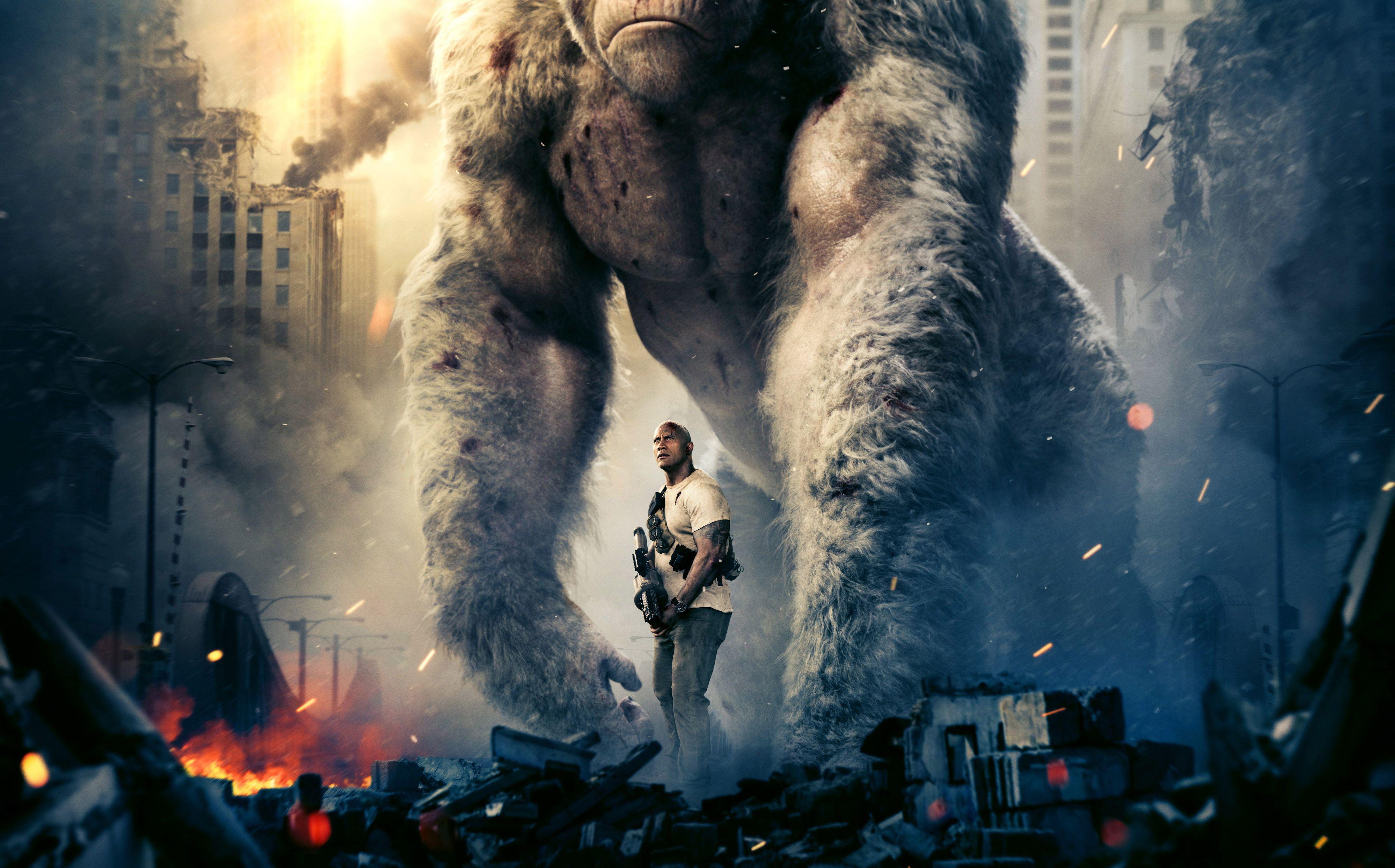 4000x2490 Poster of the new movie Rampage, 2018 .